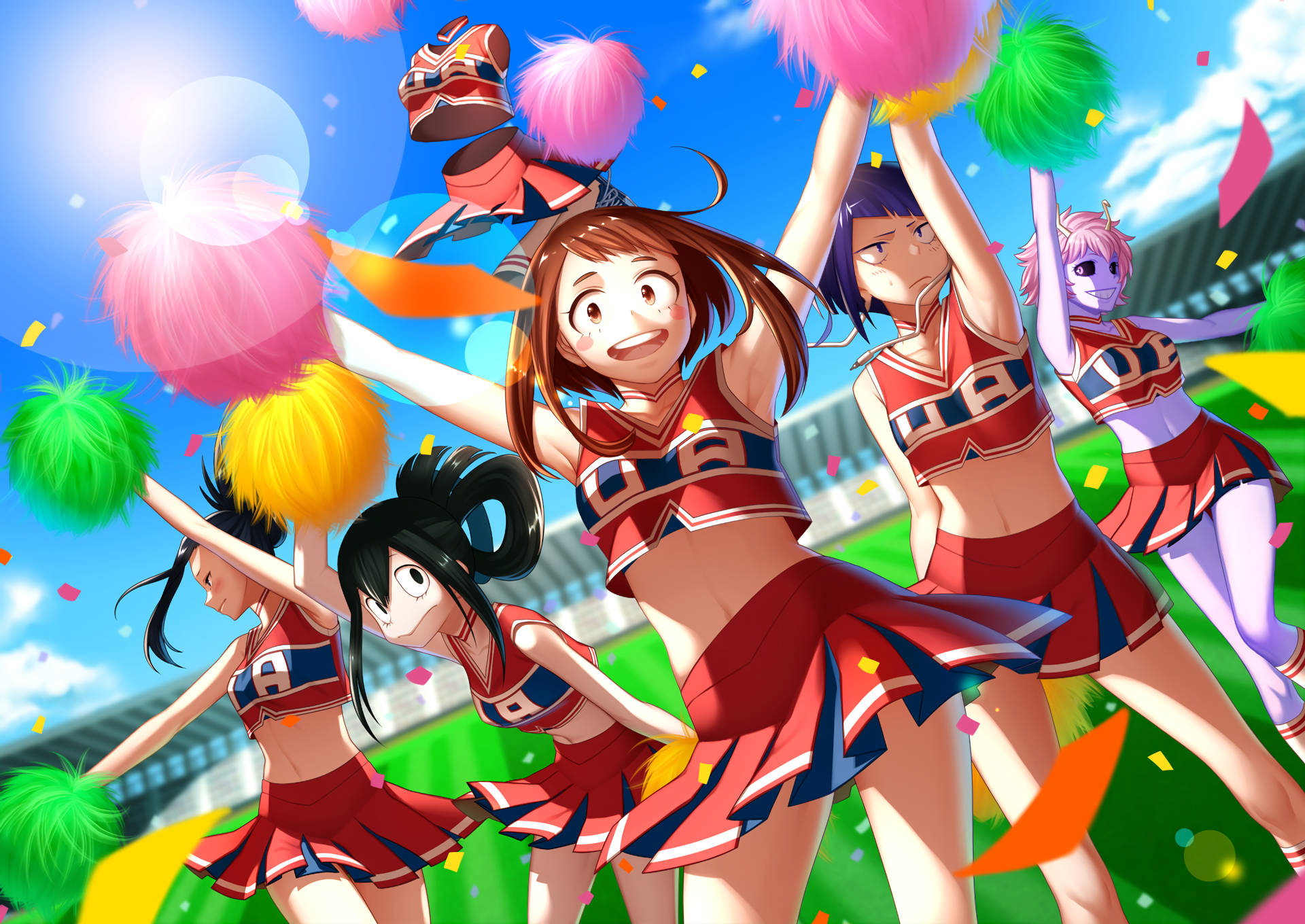 Bnha Girls Cheerleader Background