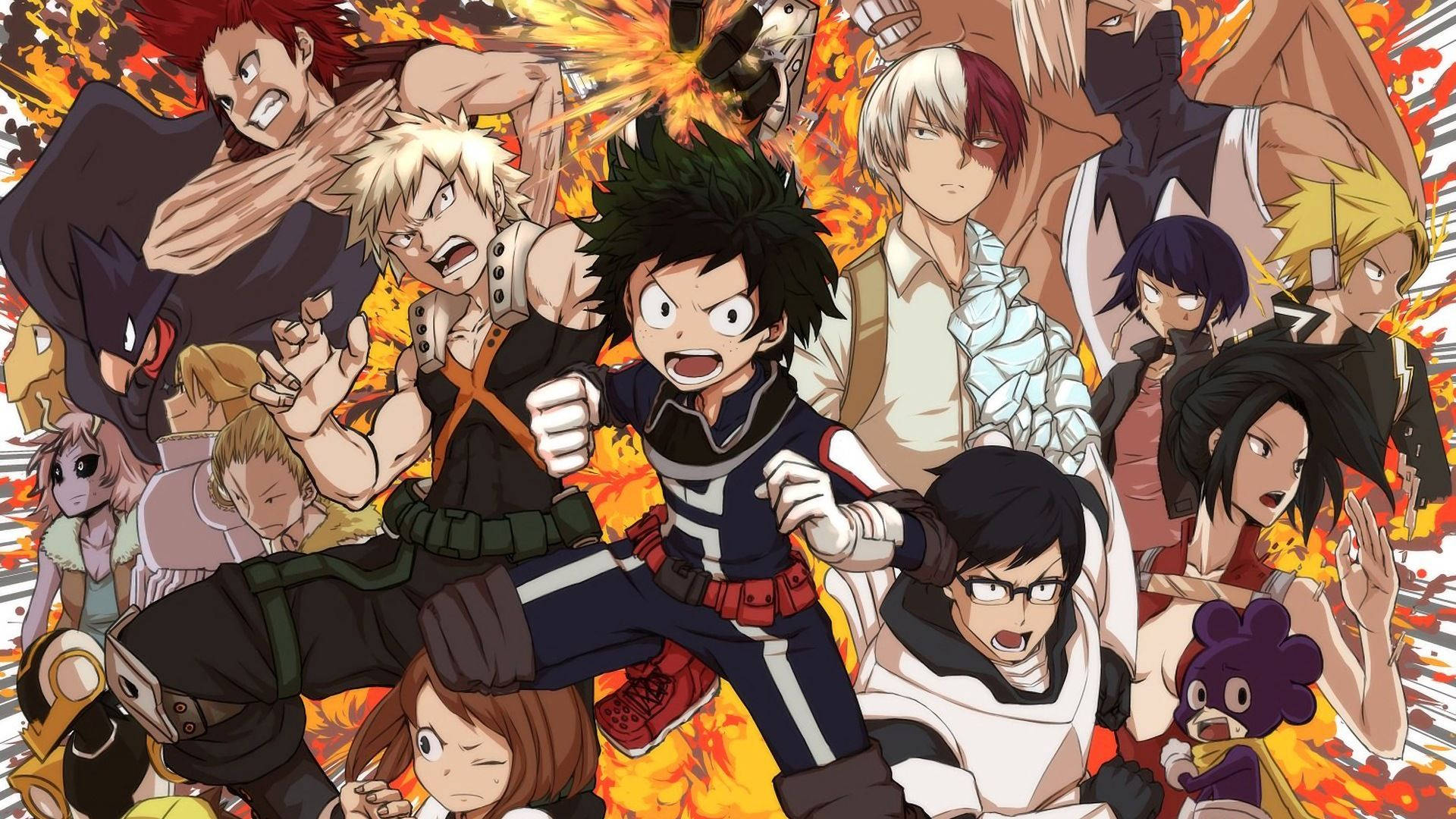 Bnha Hero Characters Promotional Poster Background