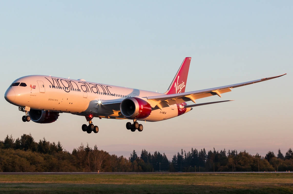 Boarded Virgin Atlantic Aviation Plane Background