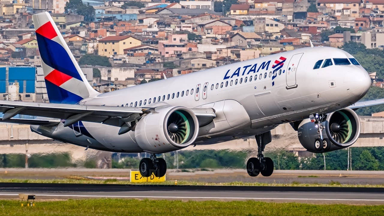 Boarding Latam Airlines Plane Background