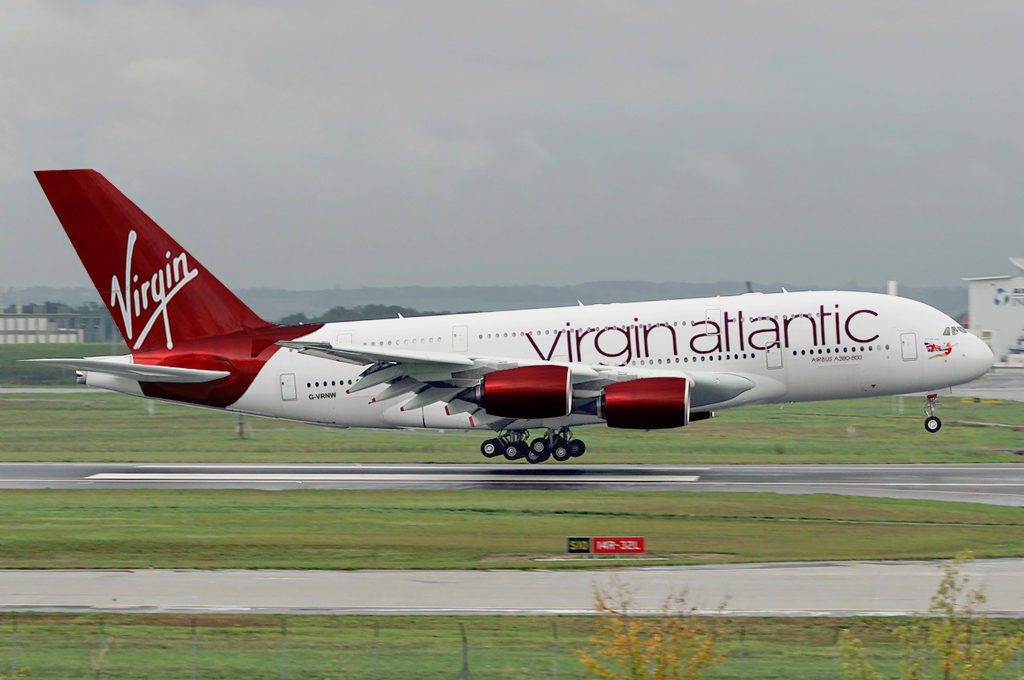 Boarding Of Virgin Atlantic Airplane Background