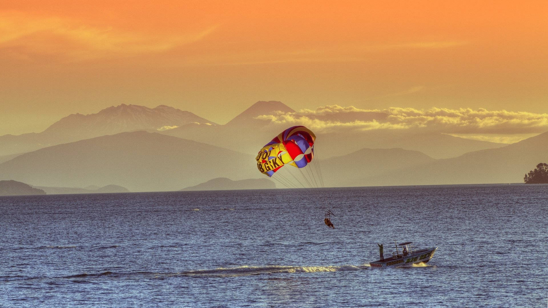 Boat Parasailing Take Off Background