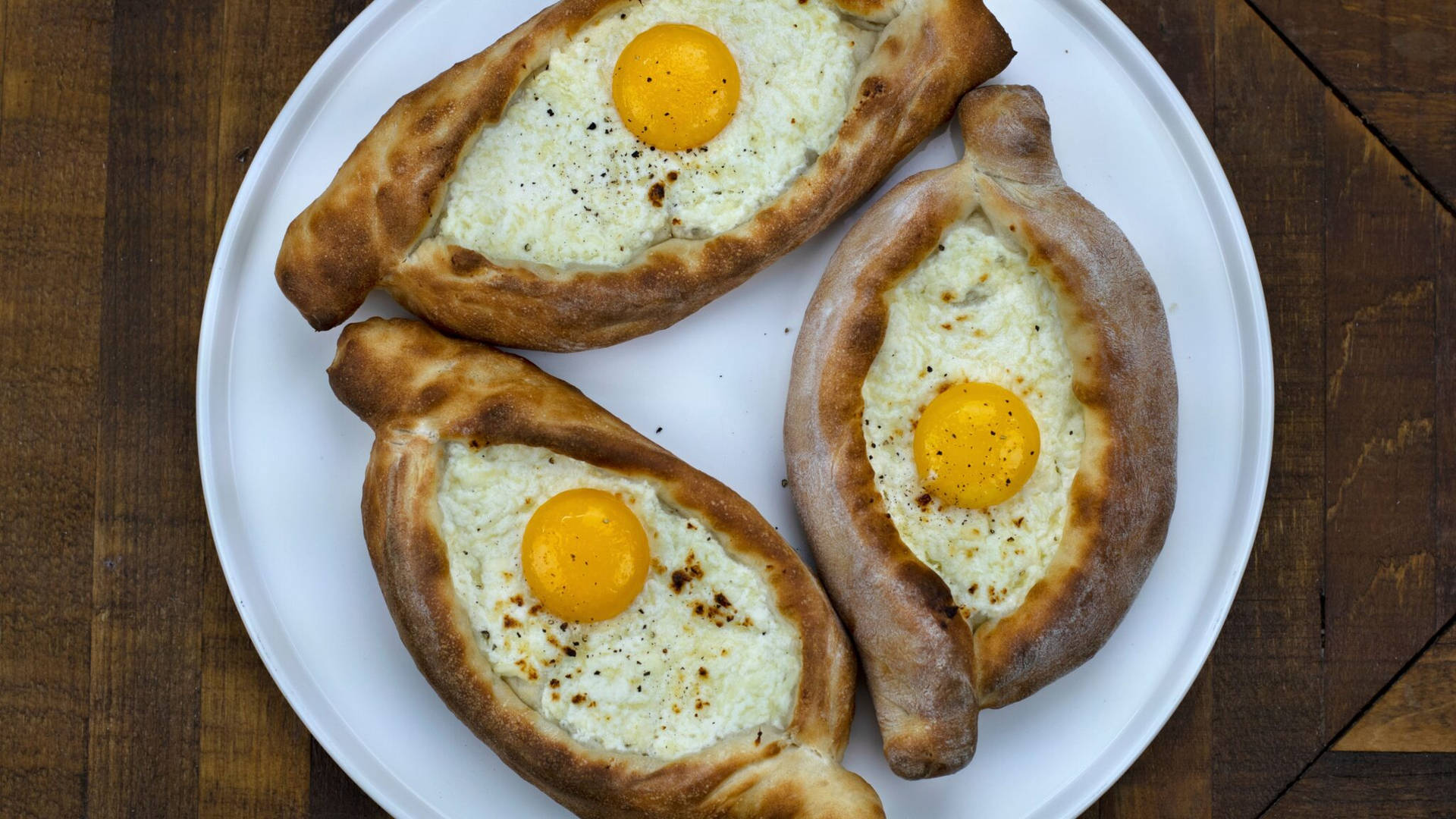 Boat Shaped Georgian Food Khachapuris Background