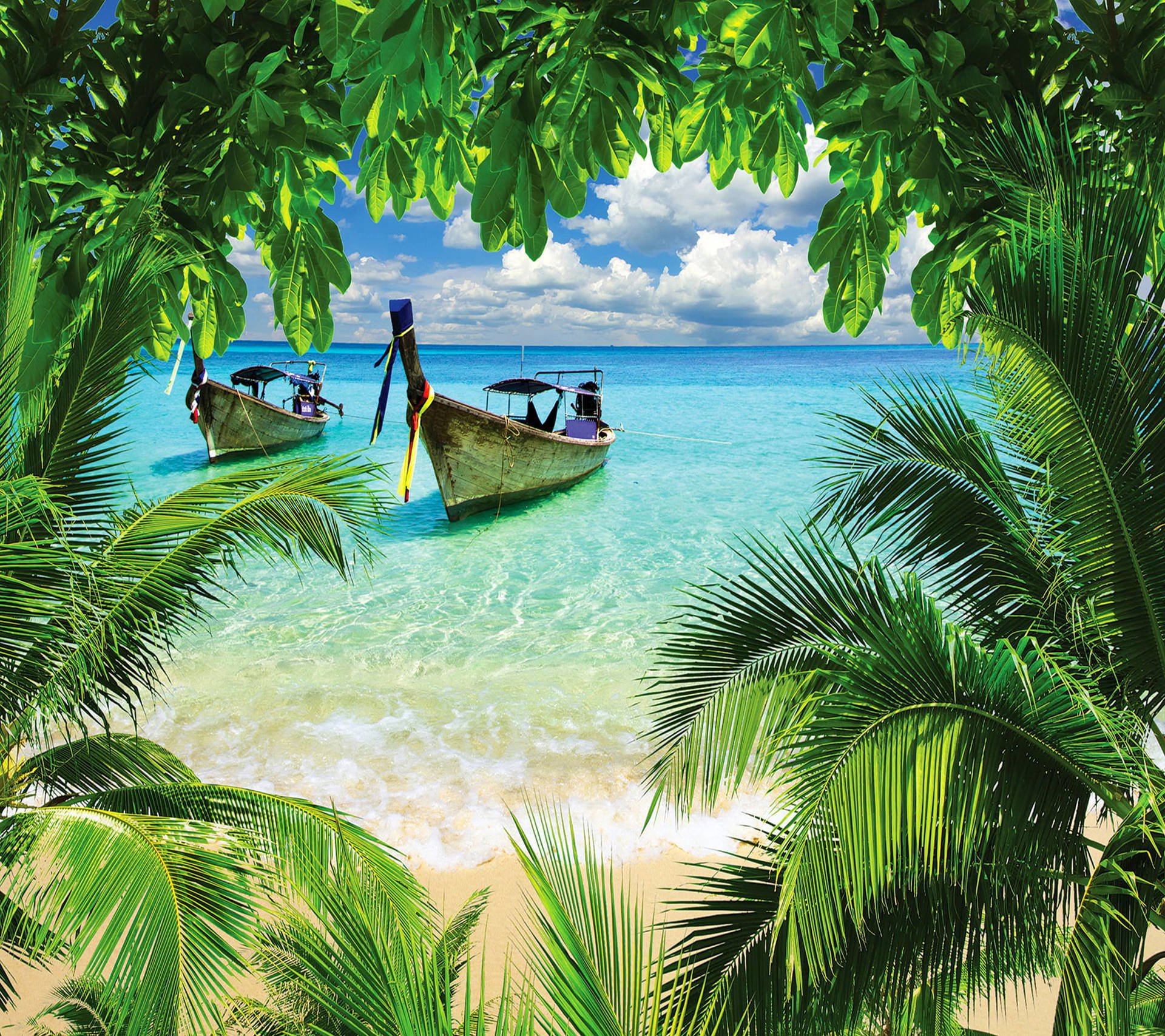 Boats On Curaçao Beach Tropical Desktop