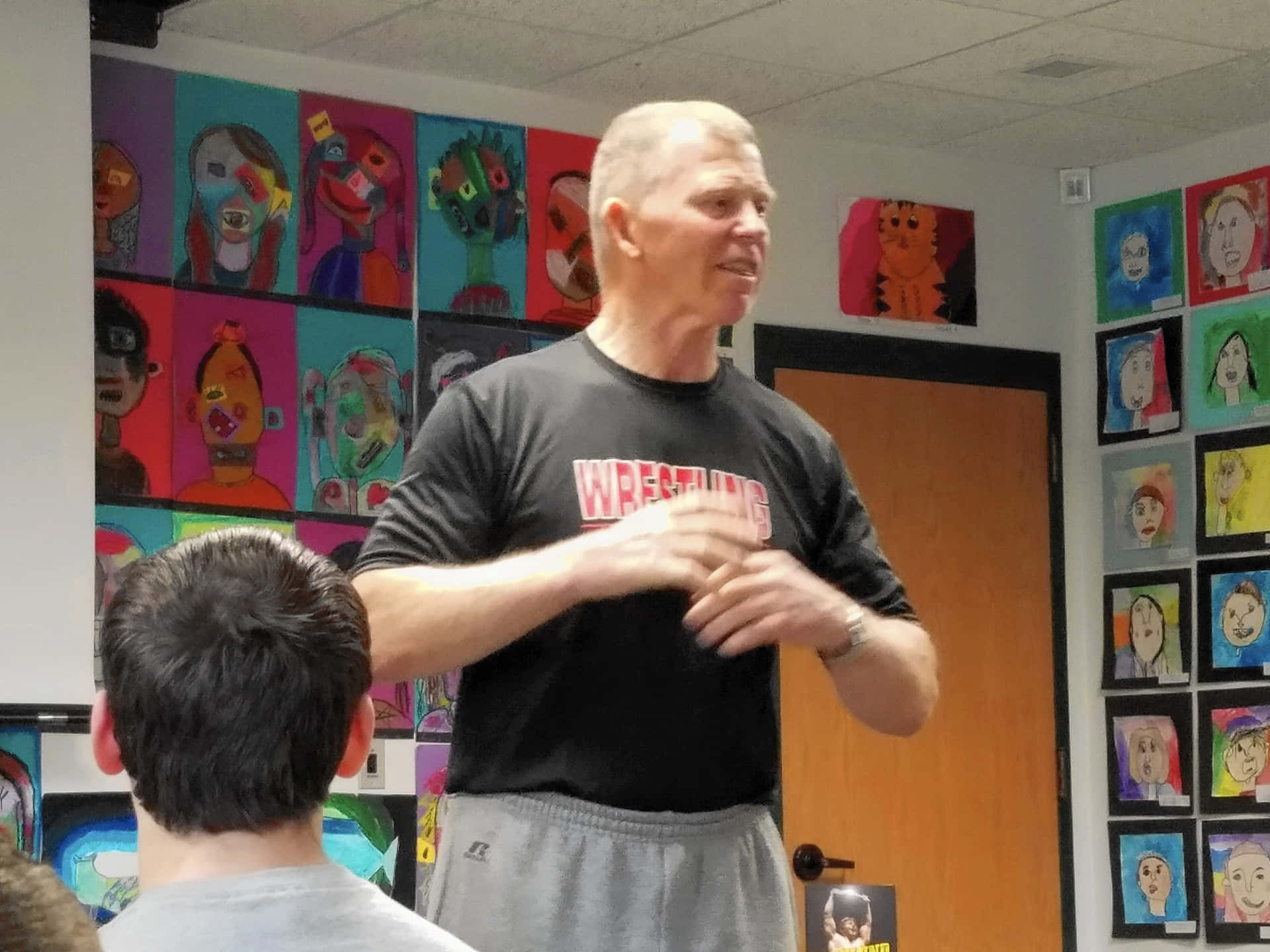 Bob Backlund Delivers Talk At Stafford Public Library Background