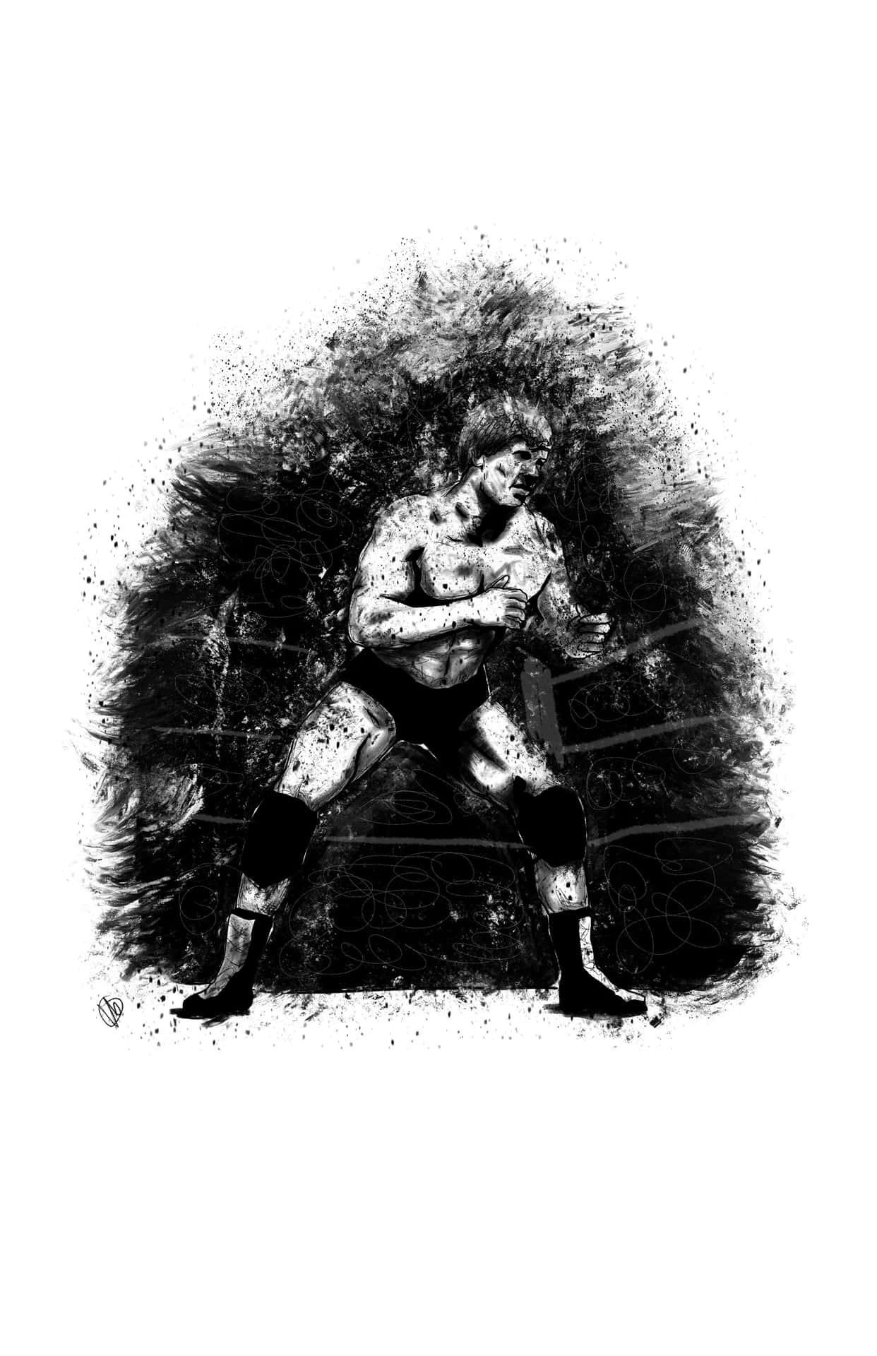 Bob Backlund Digital Sketch Background