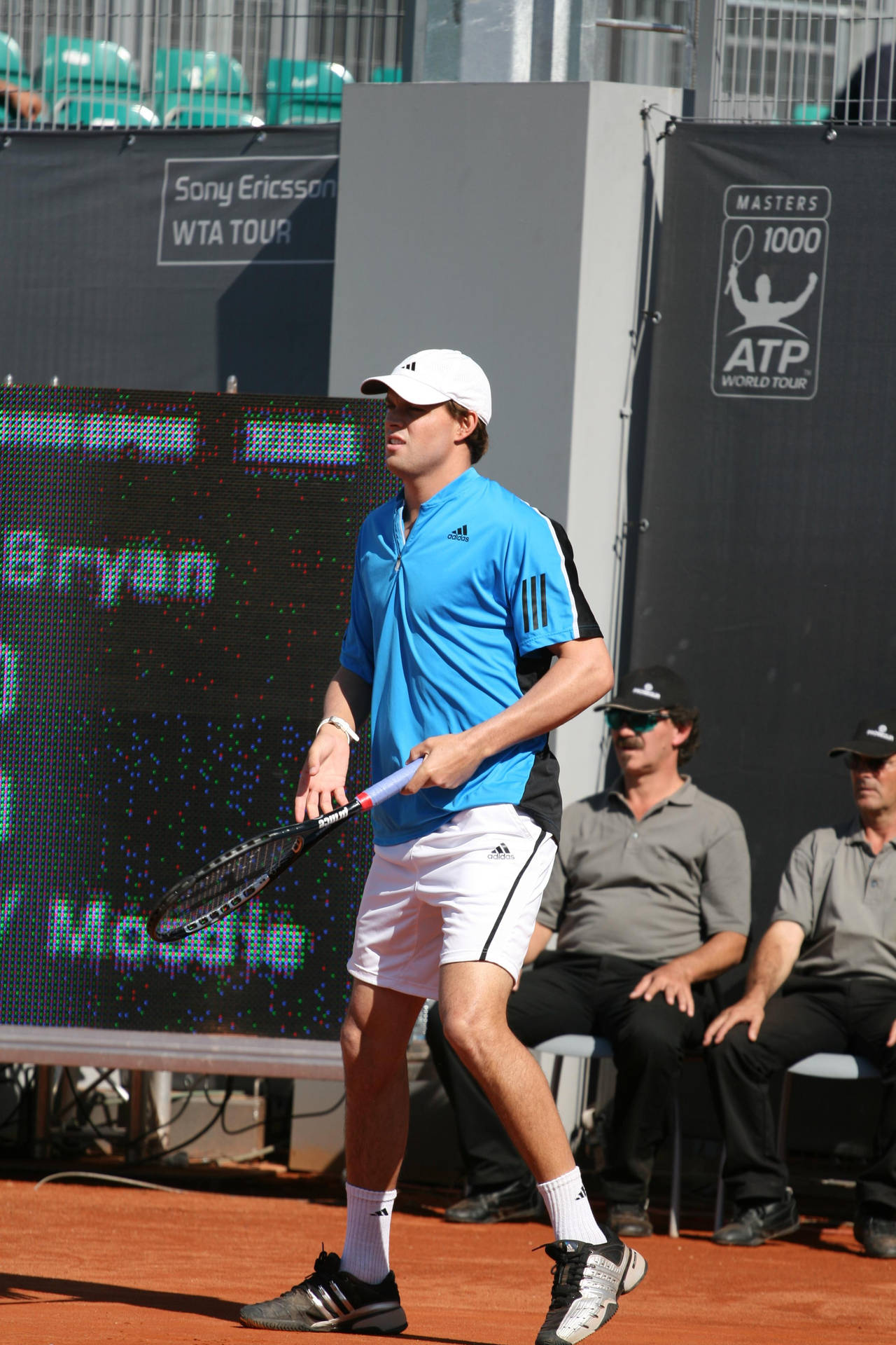 Bob Bryan On Clay Court Background