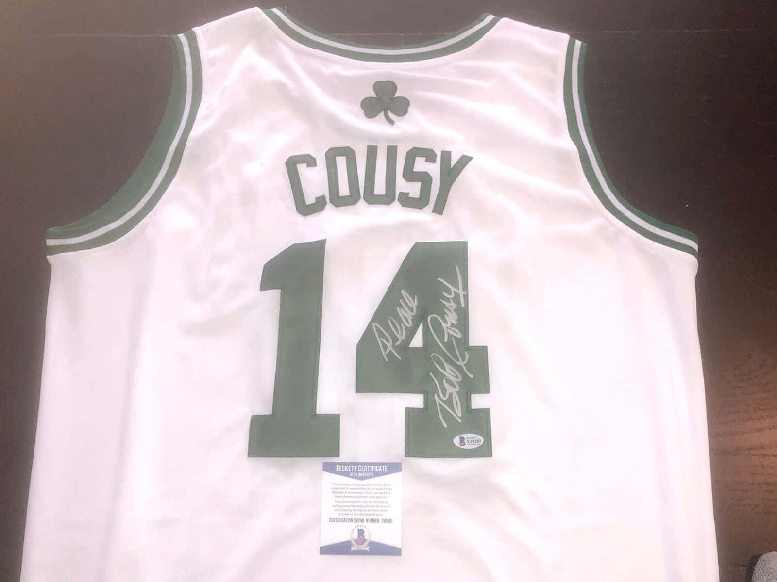 Bob Cousy Number 14 Jersey Background