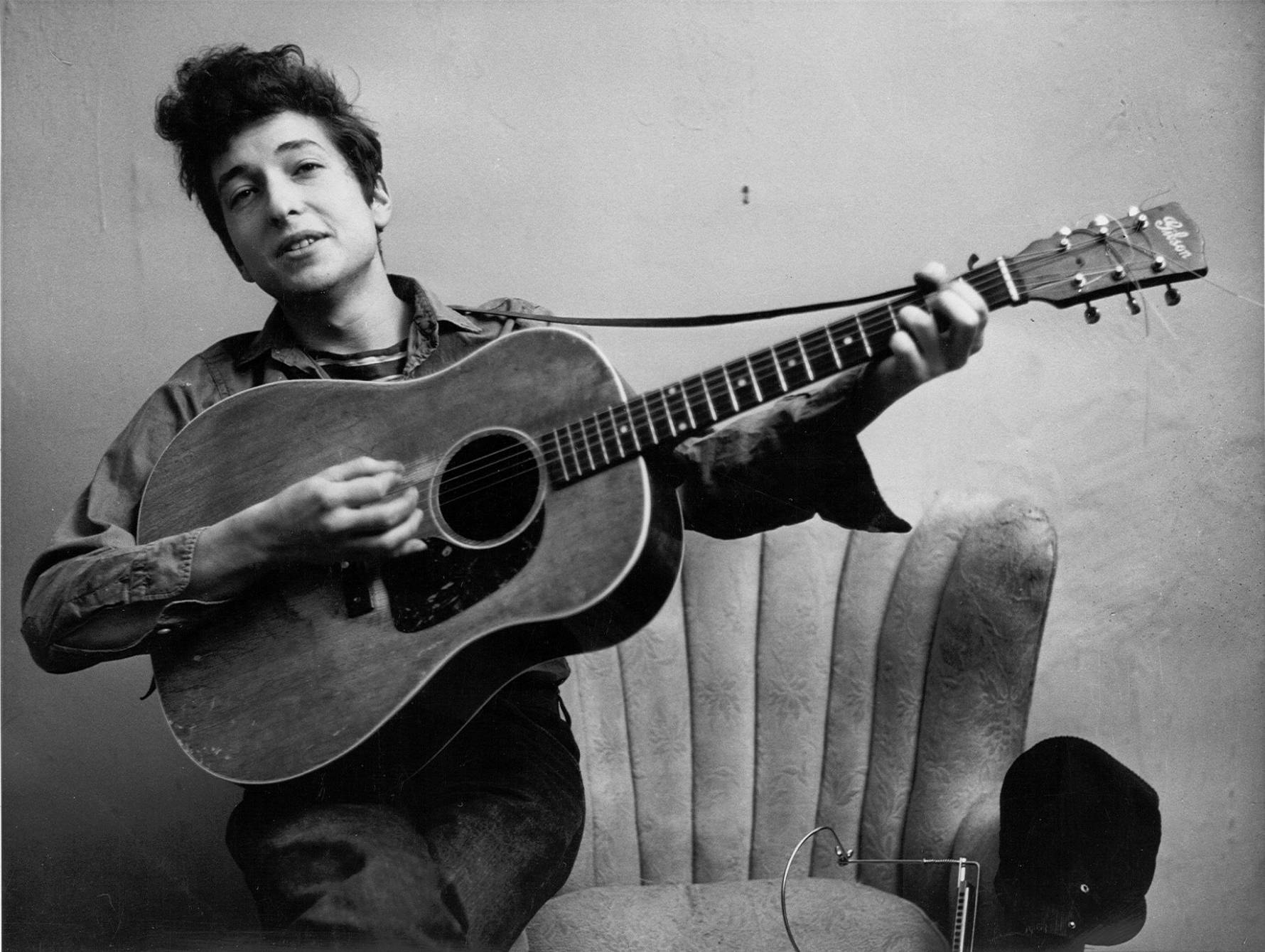 Bob Dylan Acoustic Guitar Singer Songwriter Background