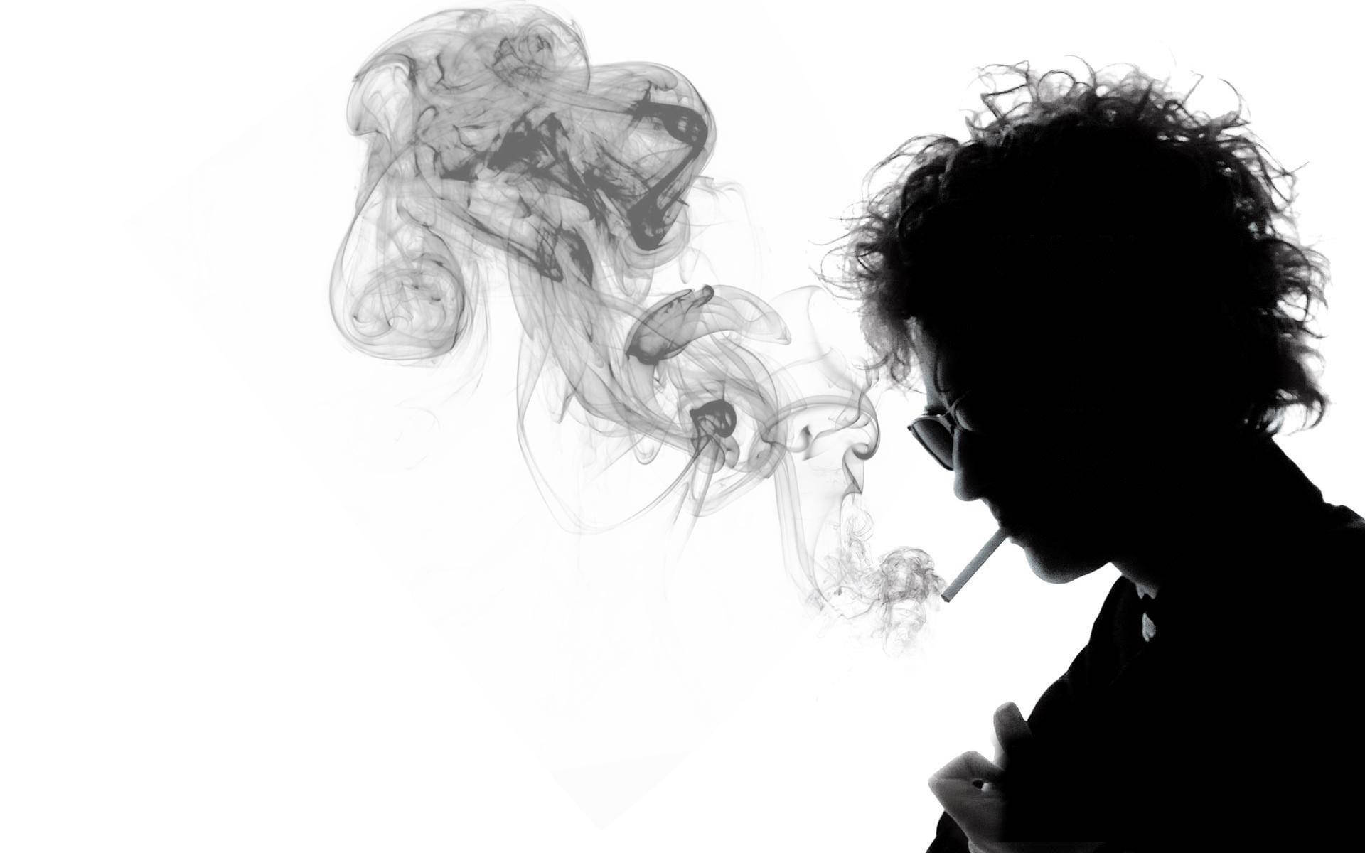 Bob Dylan Black And White Aesthetic Smoke Silhouette