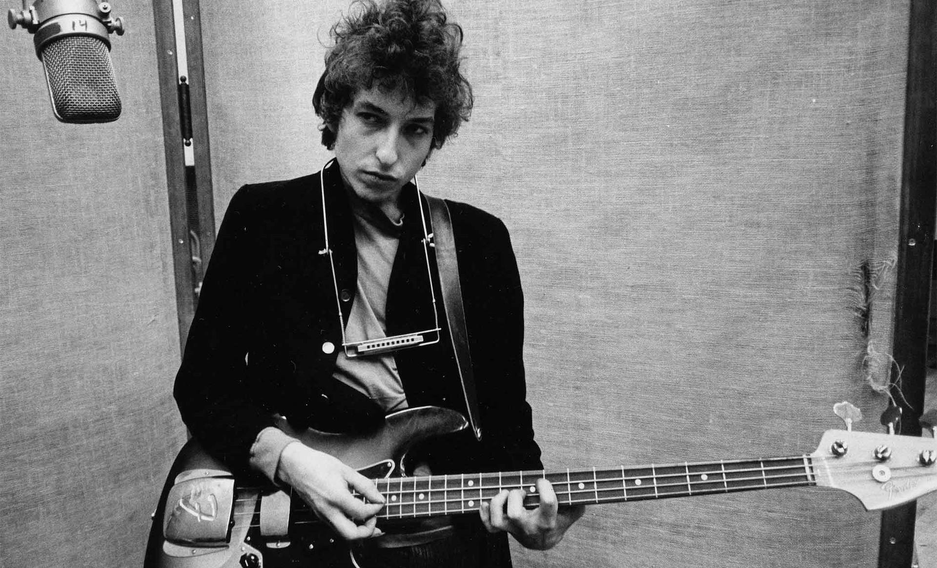 Bob Dylan Music Studio Guitar Play Background