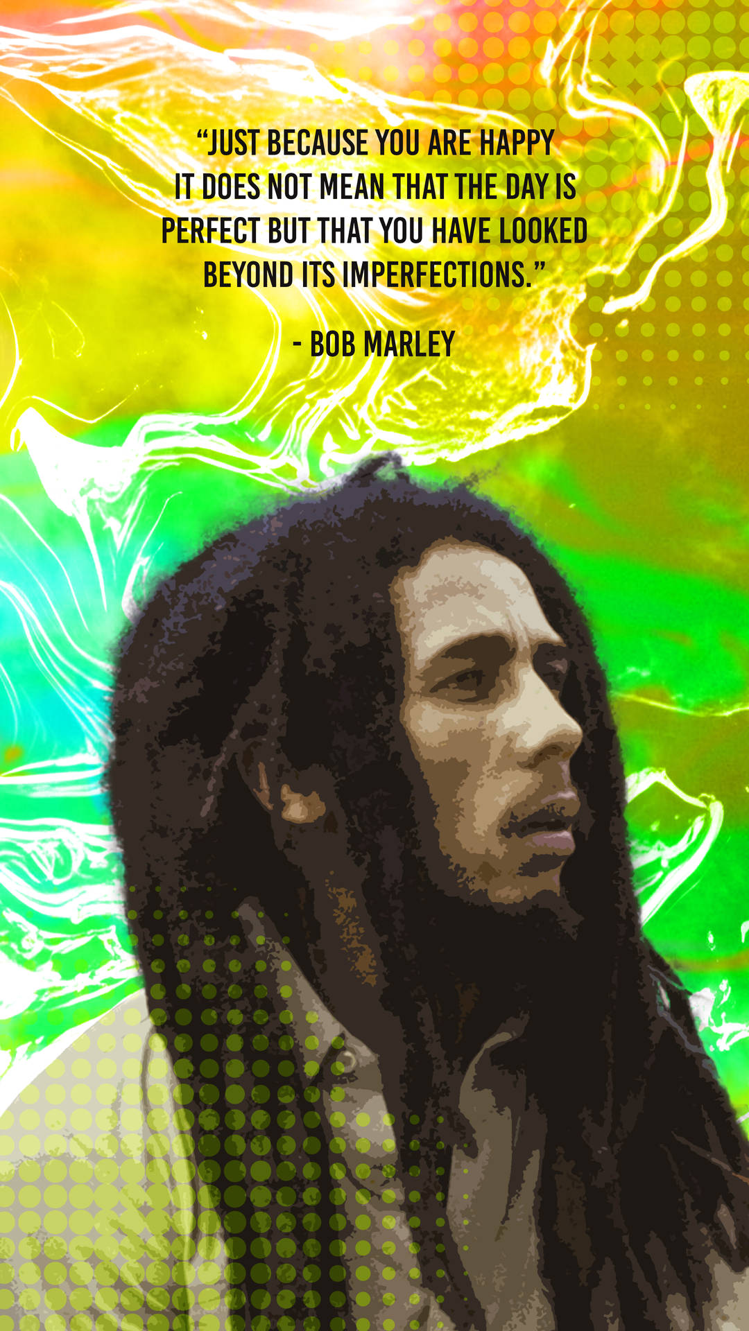 Bob Marley Imperfections Quote Background