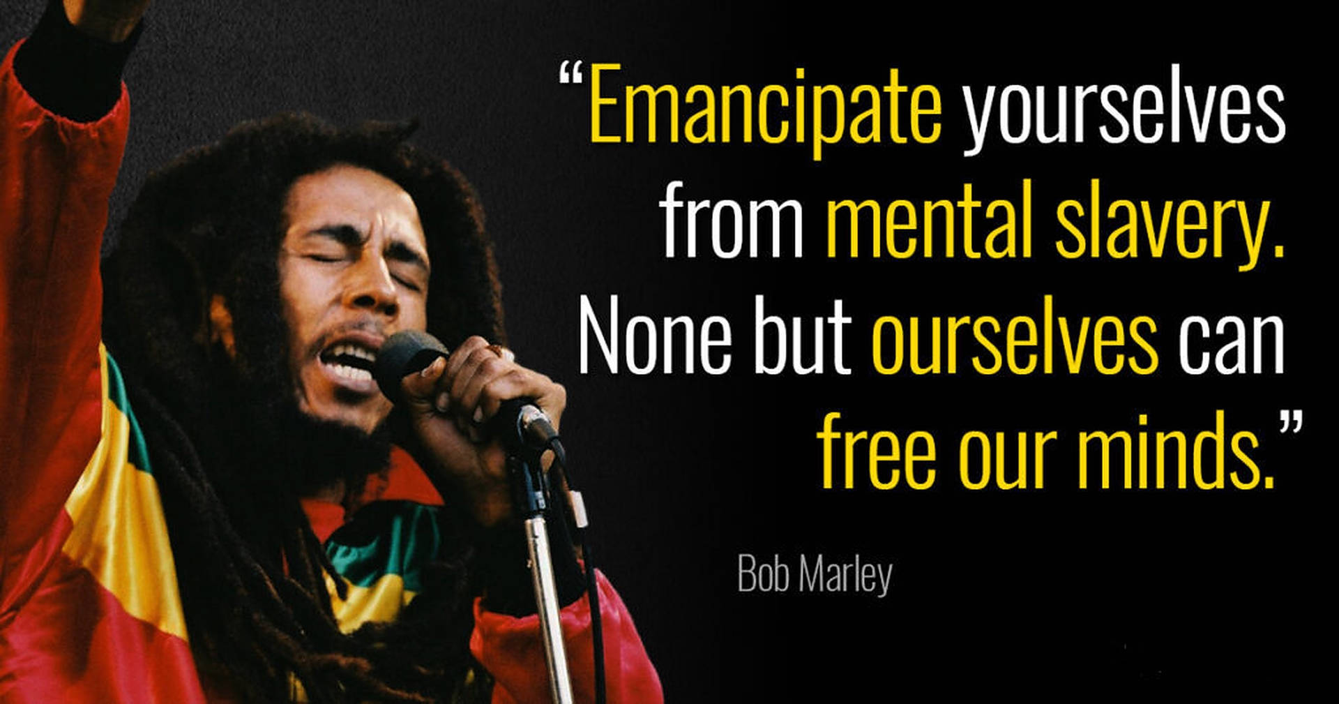 Bob Marley Inspiring Quote On Mental Health Background
