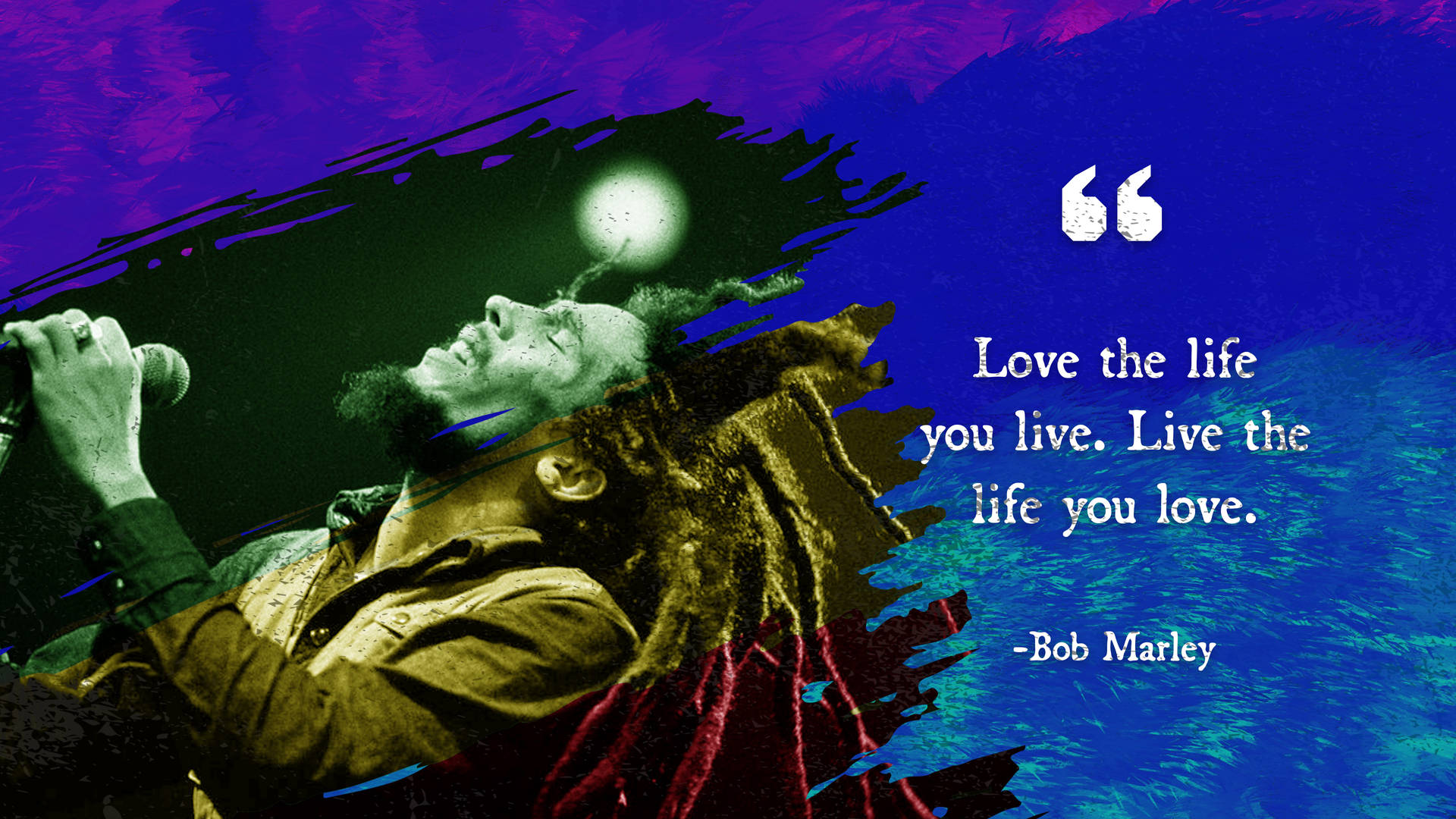 Bob Marley Love Life Quote Background