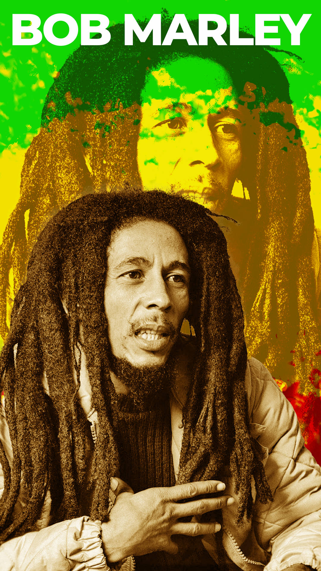 Bob Marley Name In Bold Lettering Background