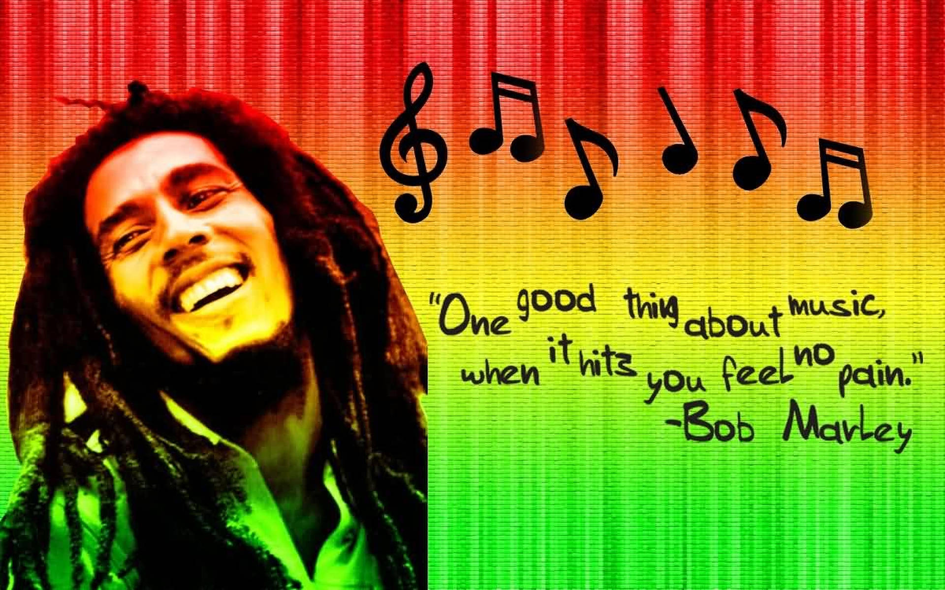 Bob Marley Quotes Music Notes Background