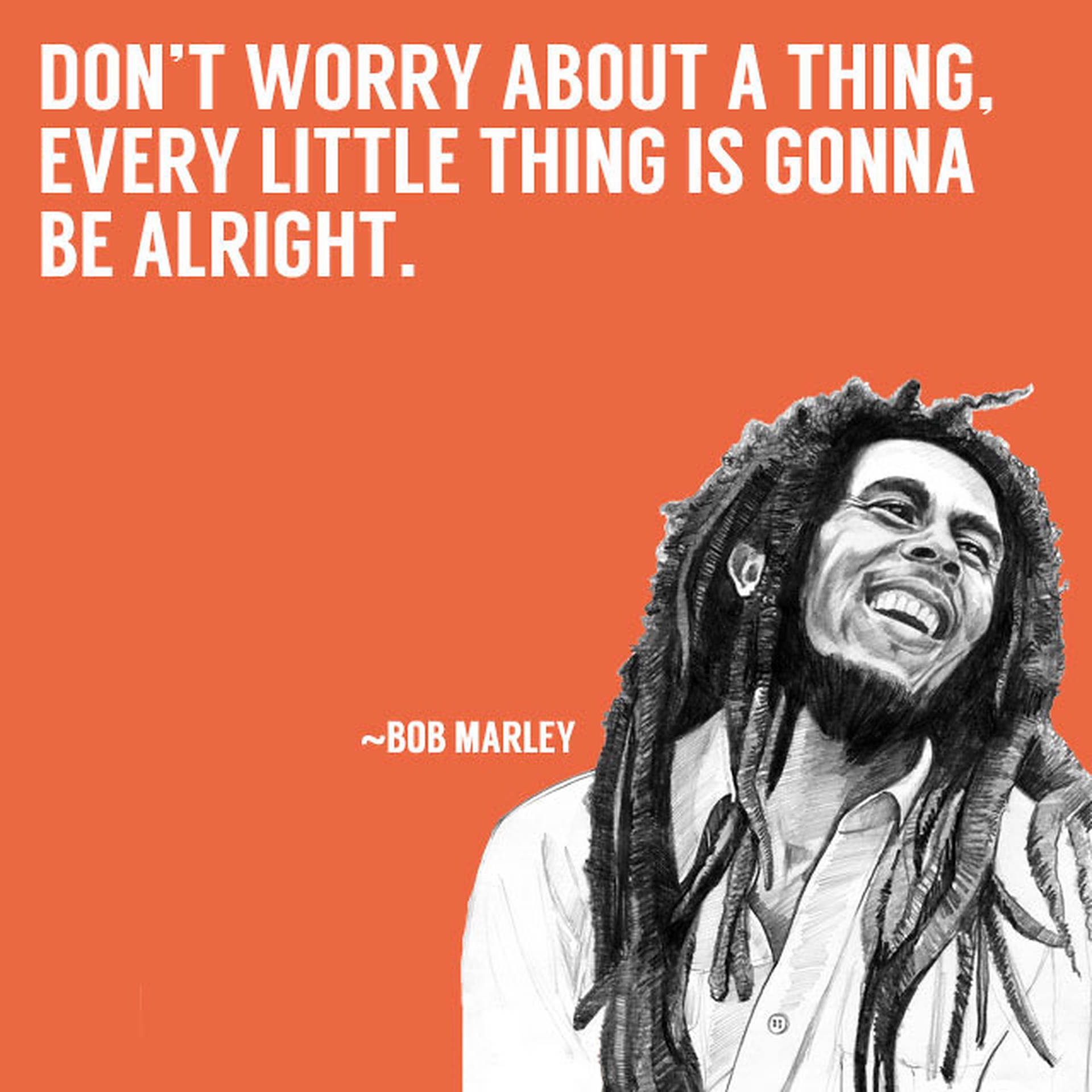 Bob Marley Quotes Orange Poster Background