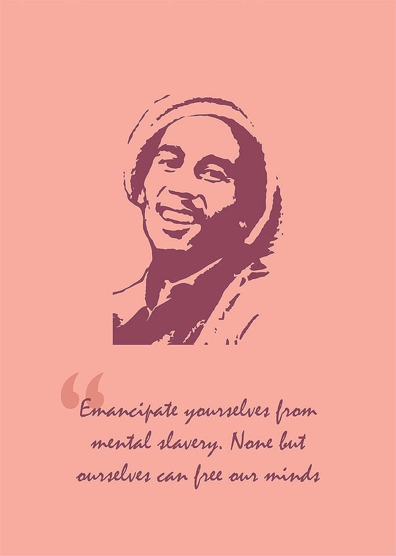 Bob Marley Quotes Pink Art Background