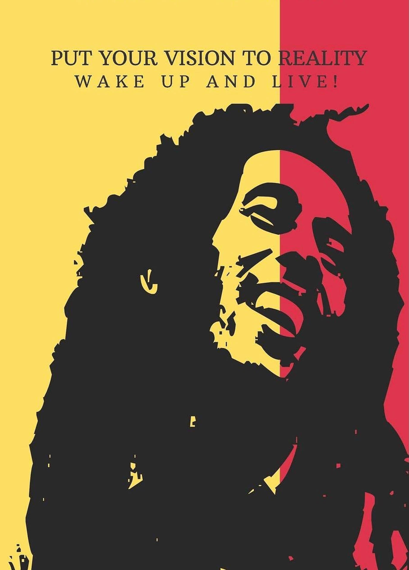 Bob Marley Quotes Yellow And Red Background