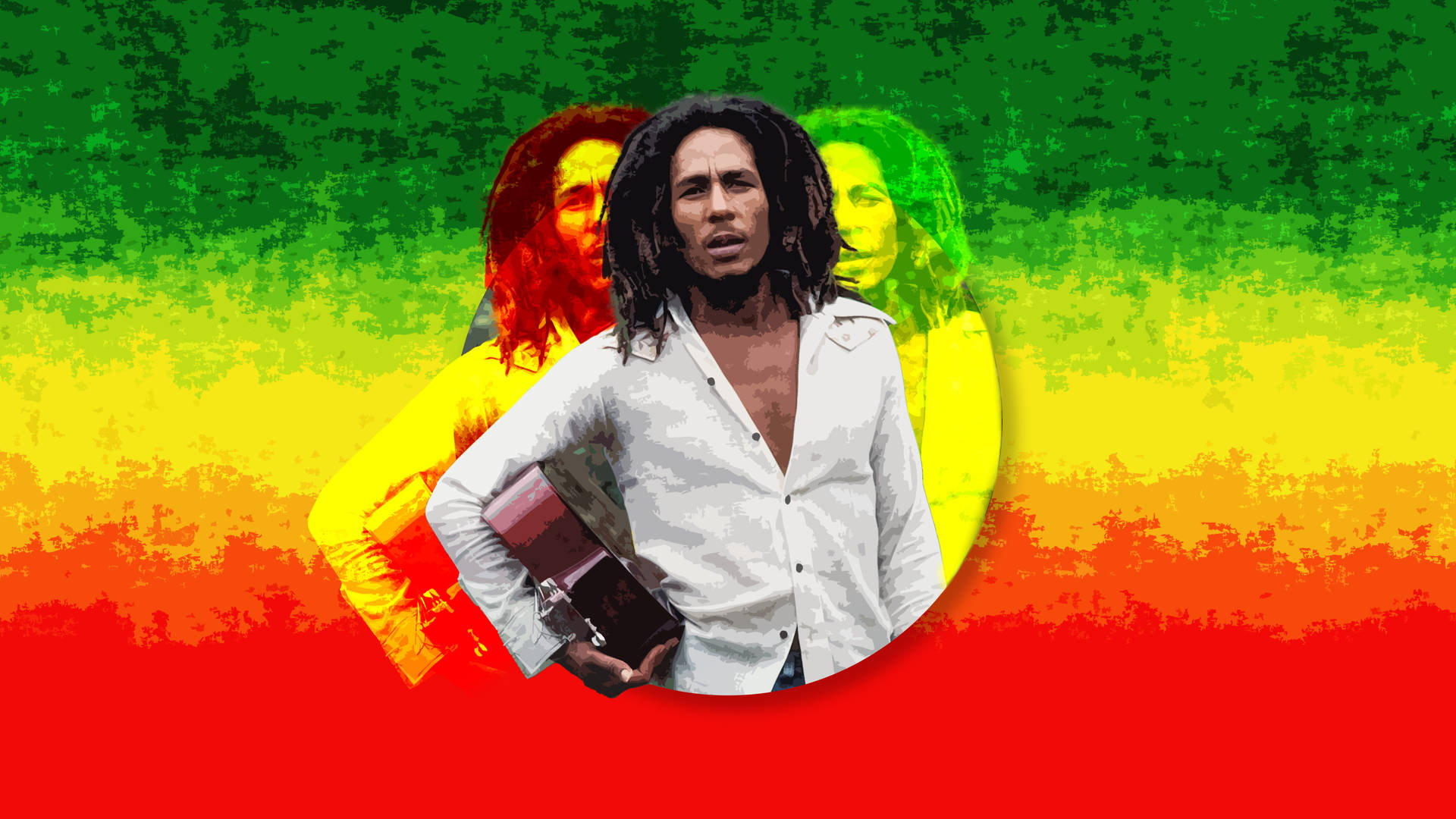 Bob Marley Reggae Flag Paint Texture Background