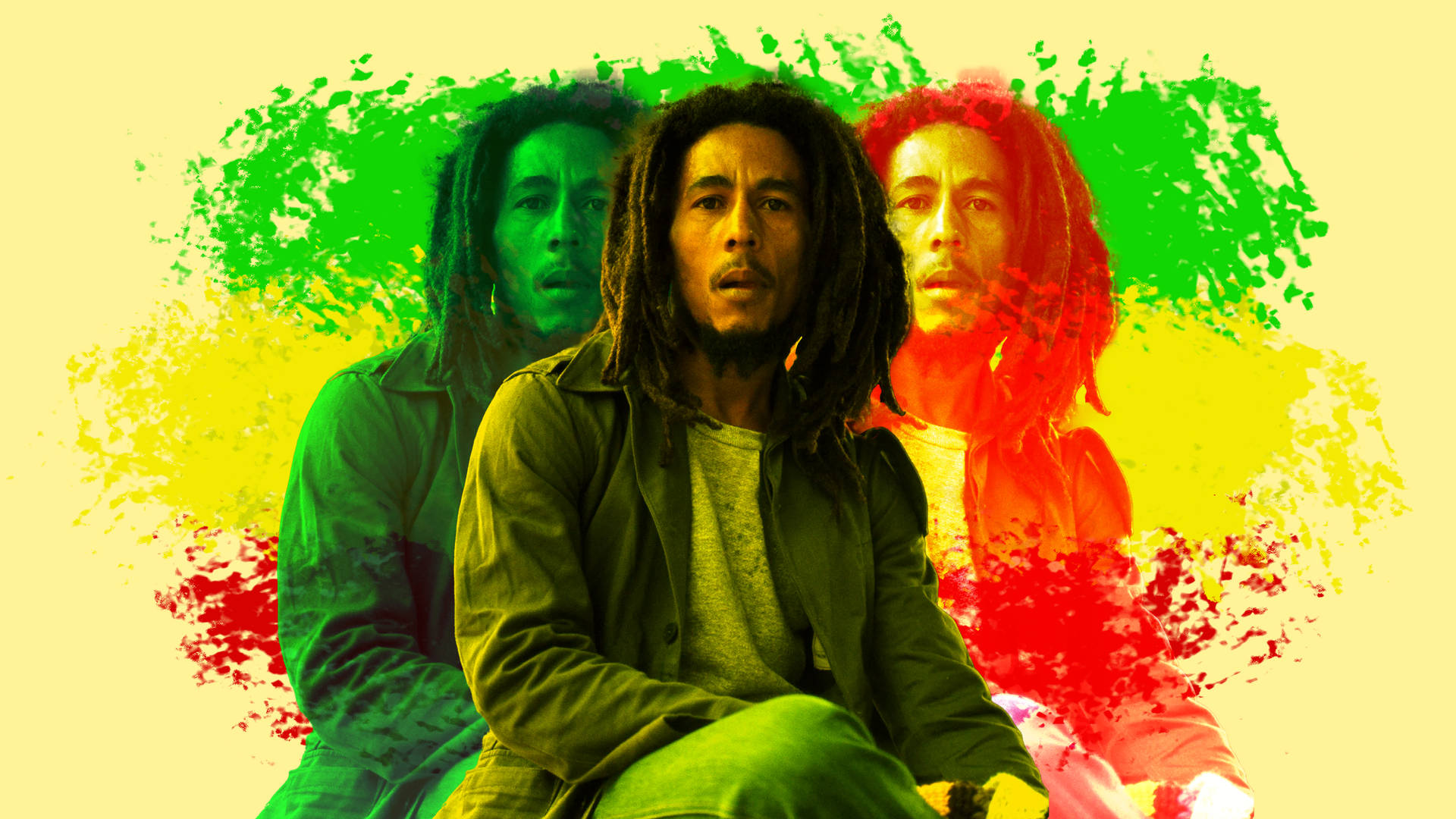 Bob Marley Serious Face Background