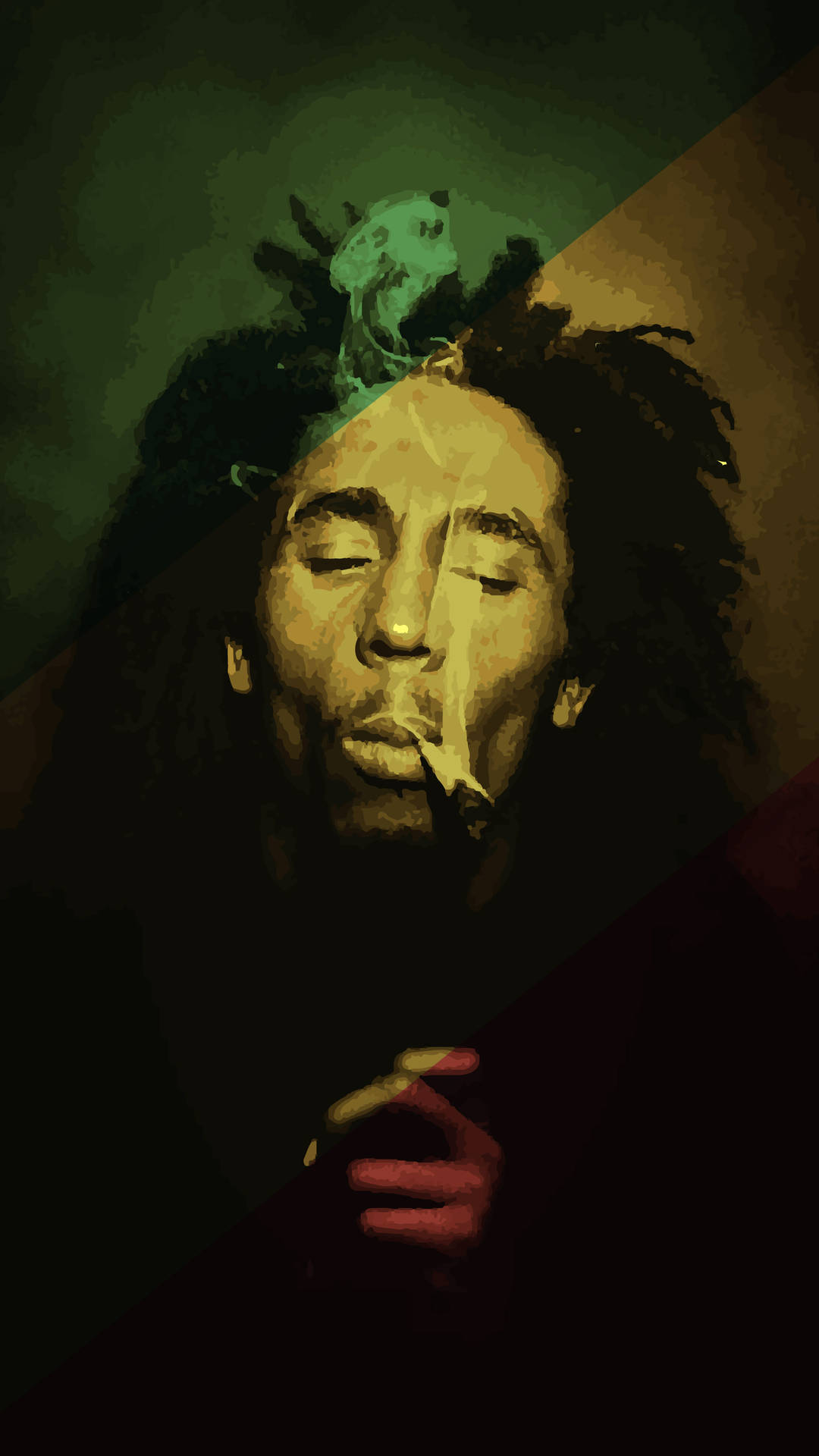 Bob Marley Smoking Digital Illustration Background