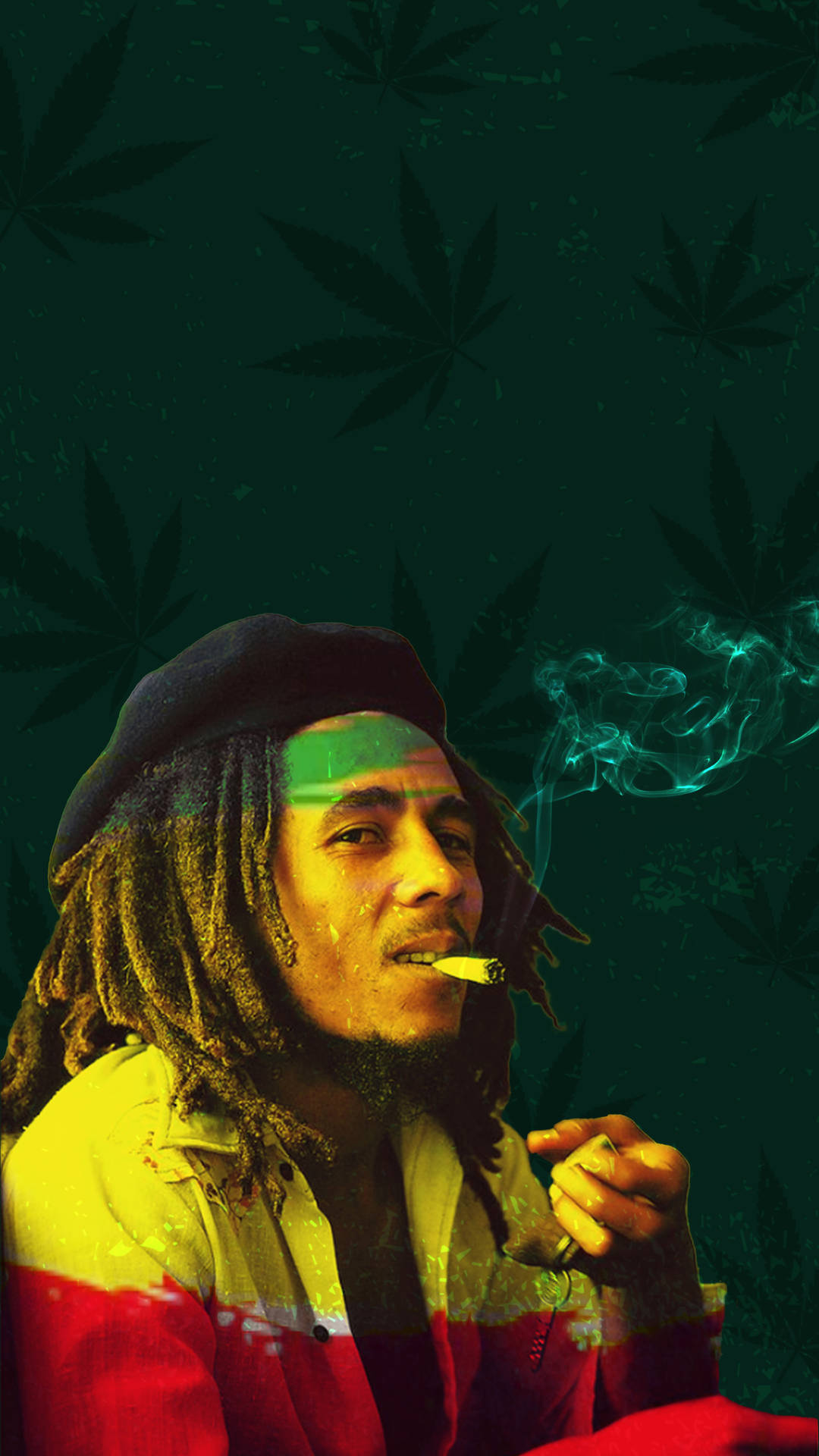 Bob Marley Smoking Weed Background