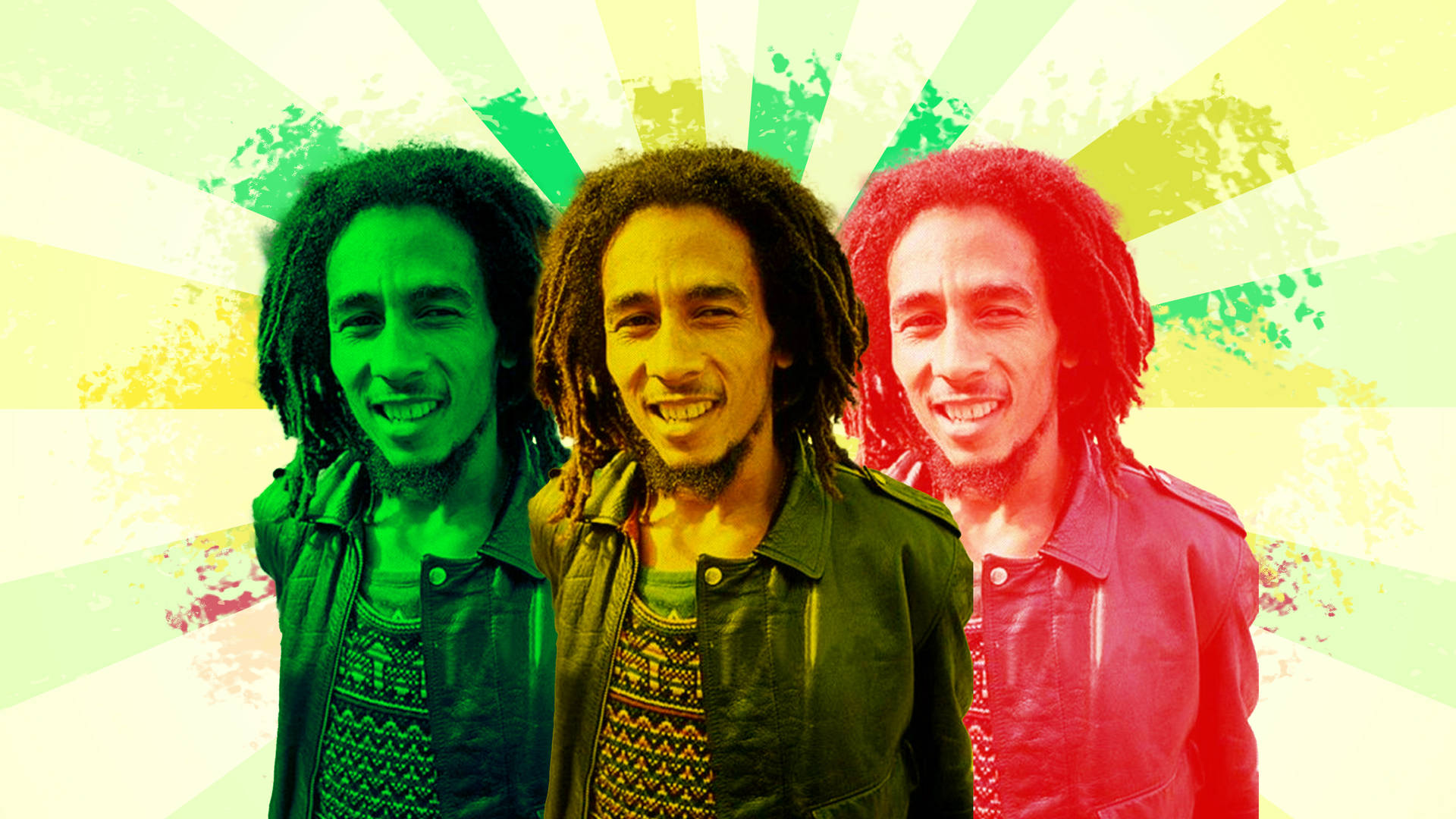 Bob Marley Striped Tunnel Background