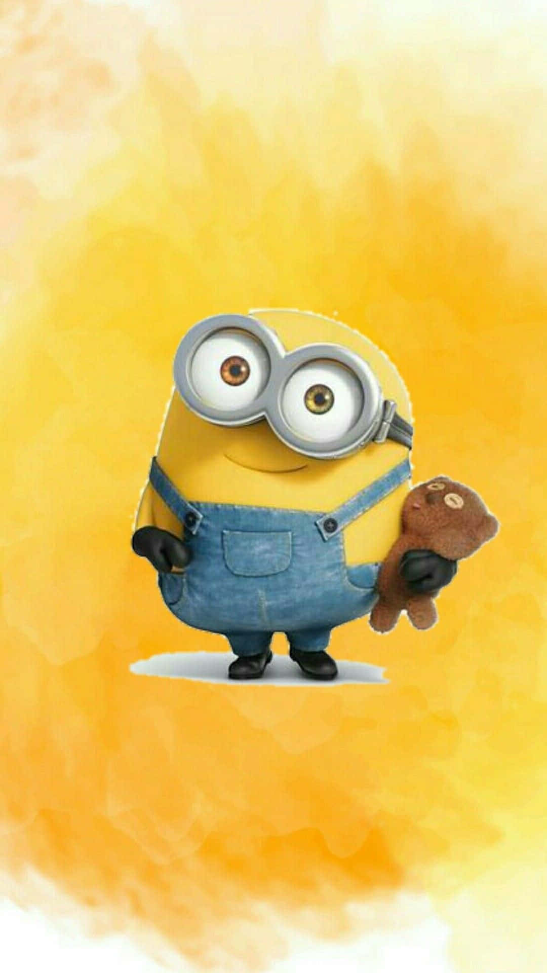 Bob With Bear Despicable Me Minion Iphone Background