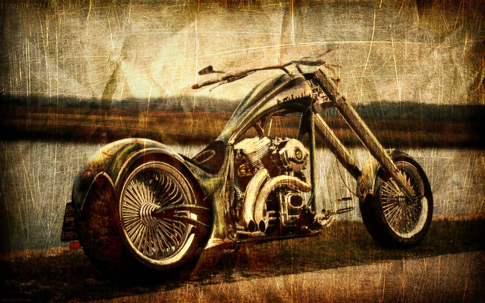 Bobber Motorcycle Retro Photo Background