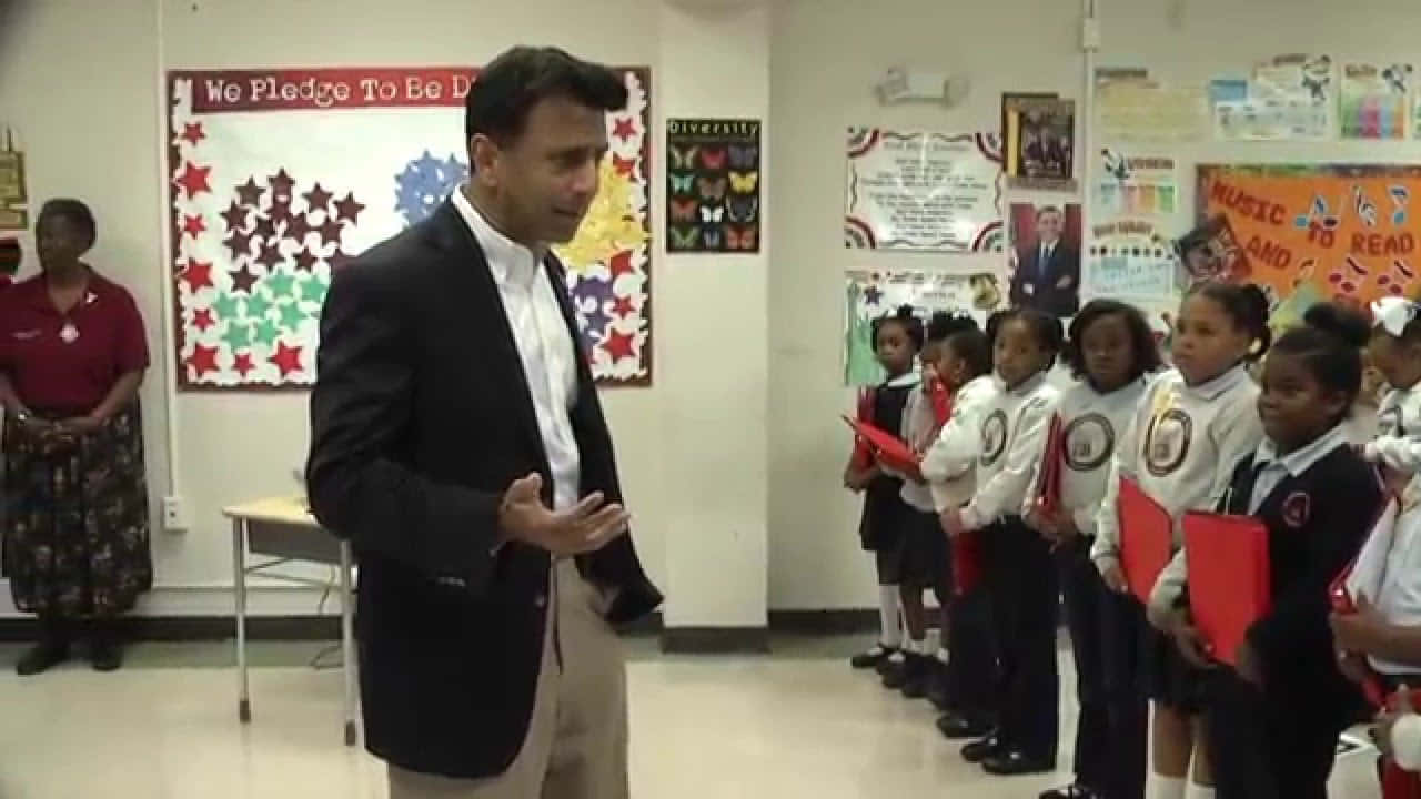Bobby Jindal Speaking With Kids