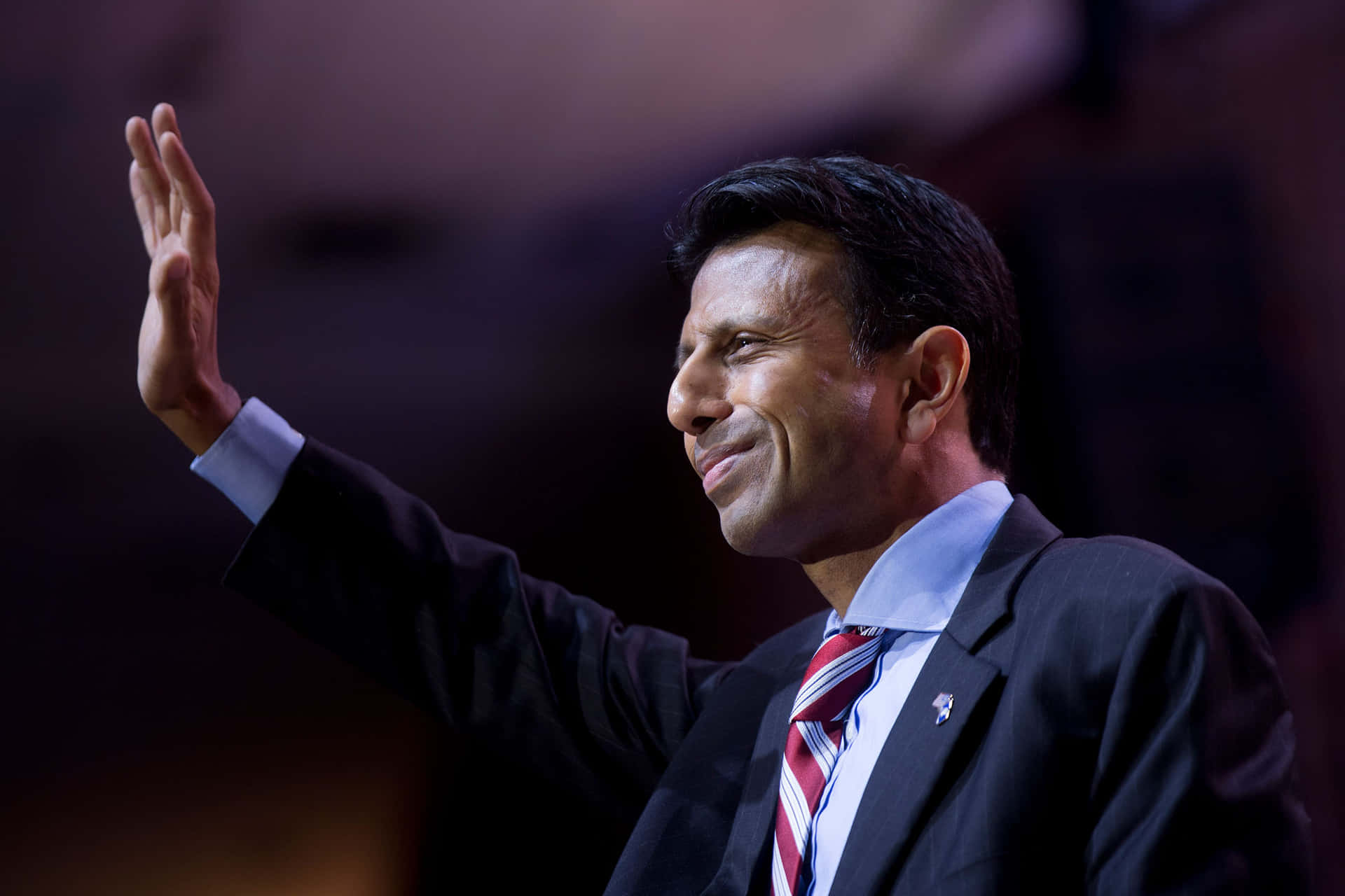 Bobby Jindal Waving From Stage