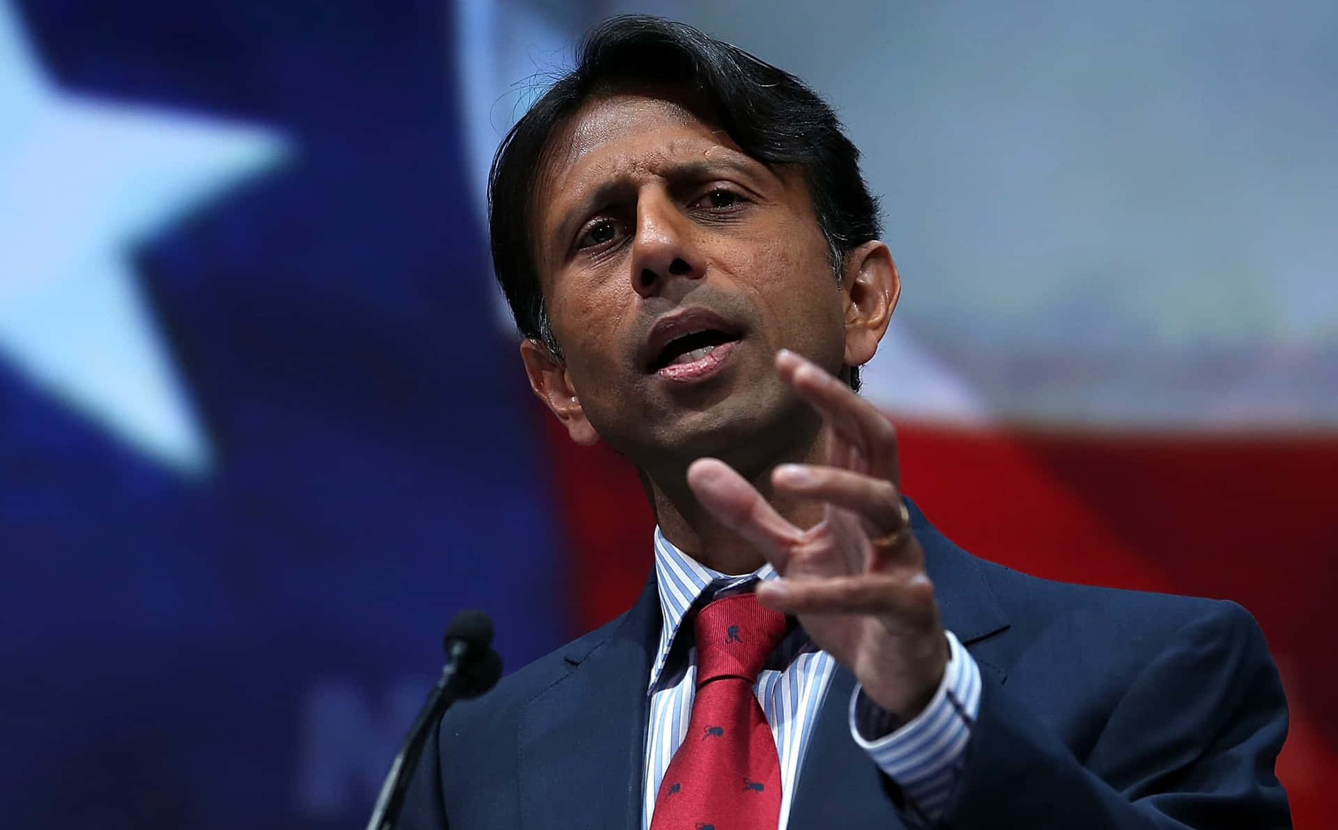 Bobby Jindal With Texan Flag