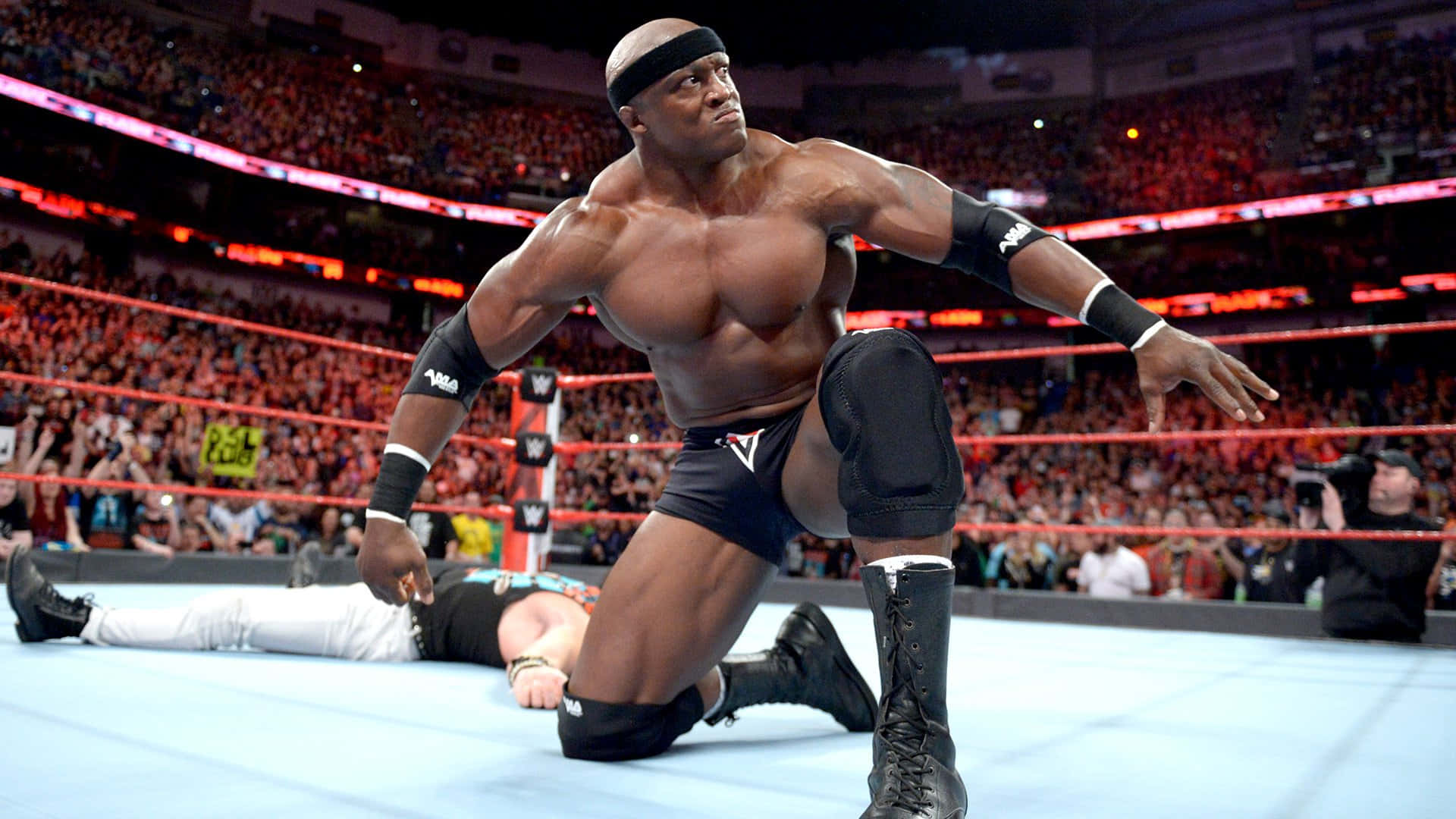 Bobby Lashley Dominating In Wwe Raw Background