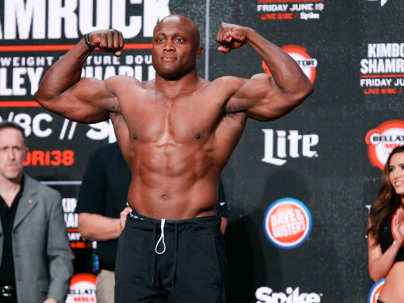 Bobby Lashley Flexing His Biceps Background
