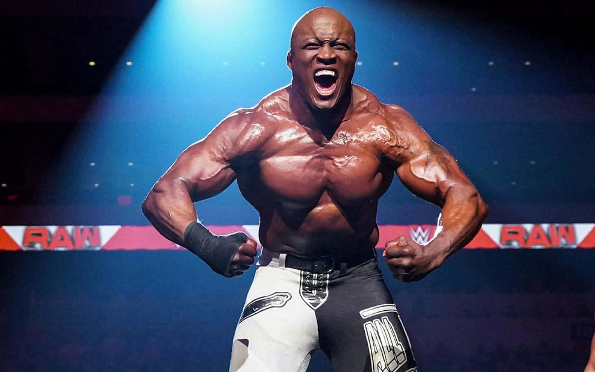 Bobby Lashley Flexing His Muscles Background