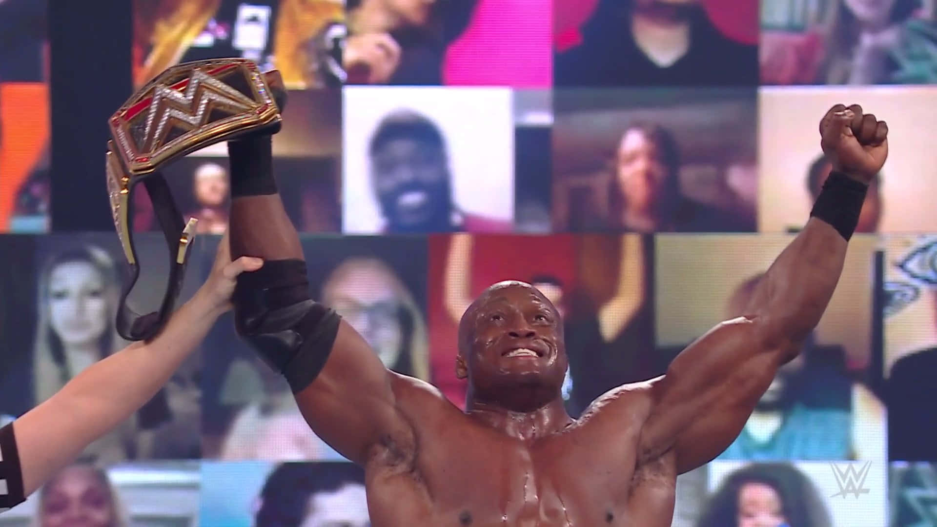 Bobby Lashley Holding His Wwe Championship Belt