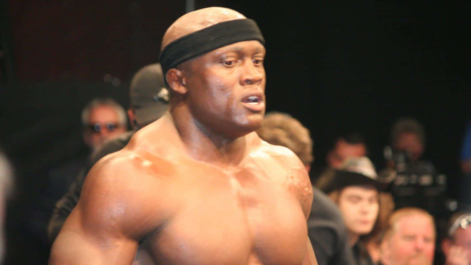 Bobby Lashley In Action With A Black Sports Headband