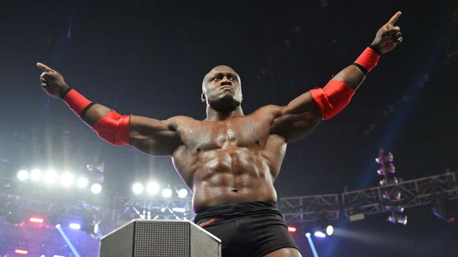 Bobby Lashley Posing With Serious Face Background