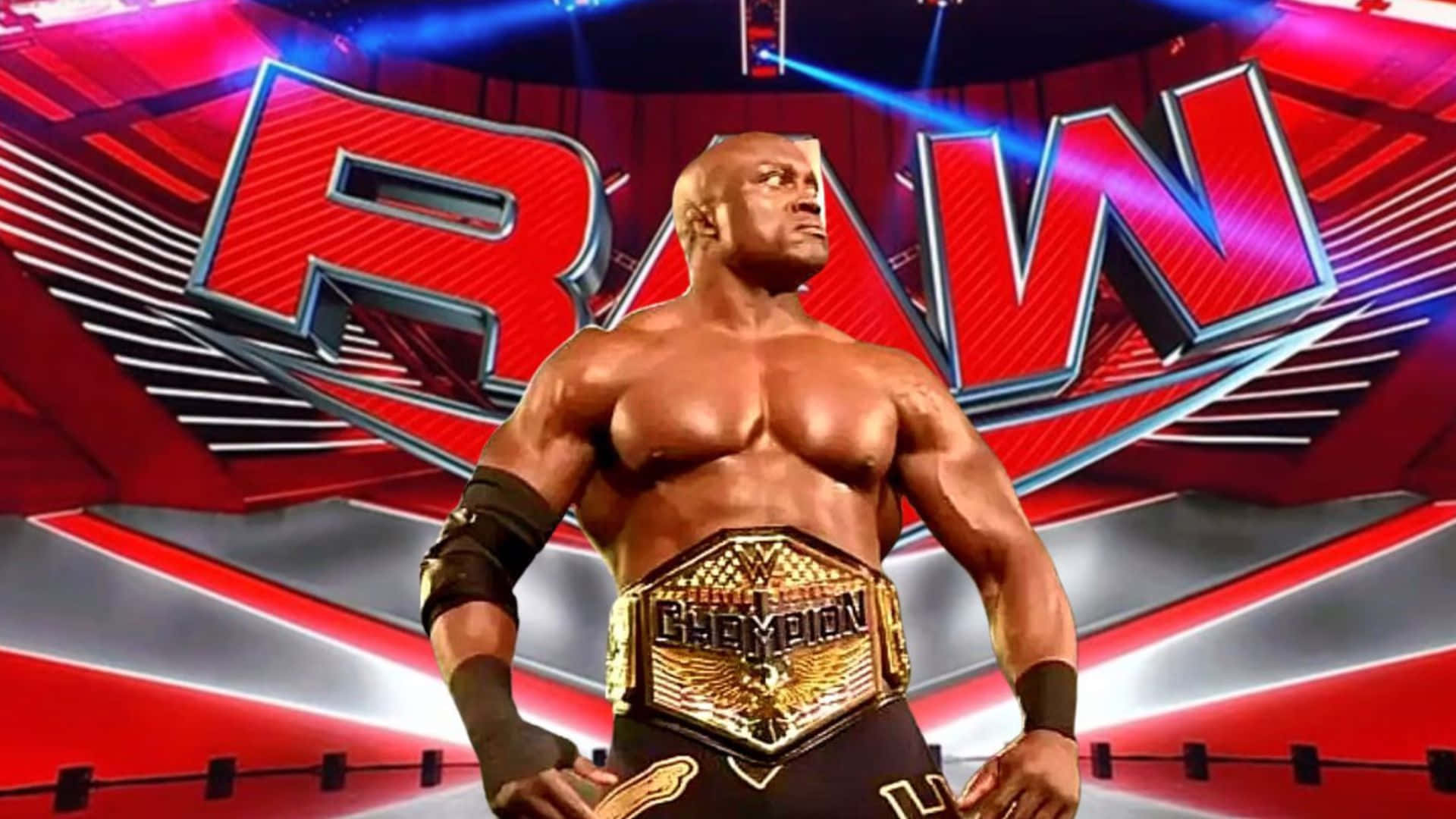 Bobby Lashley With Golden Wwe Champion Belt
