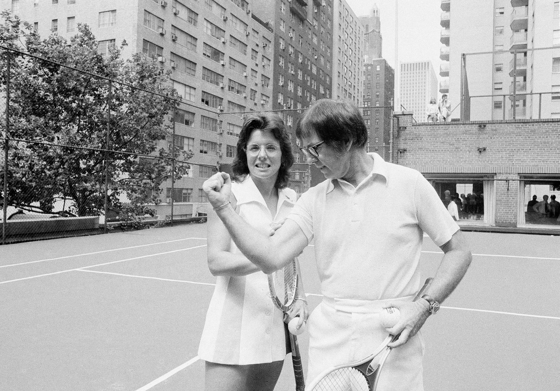 Bobby Riggs In Action During The Iconic 'battle Of The Sexes' Tennis Match. Background