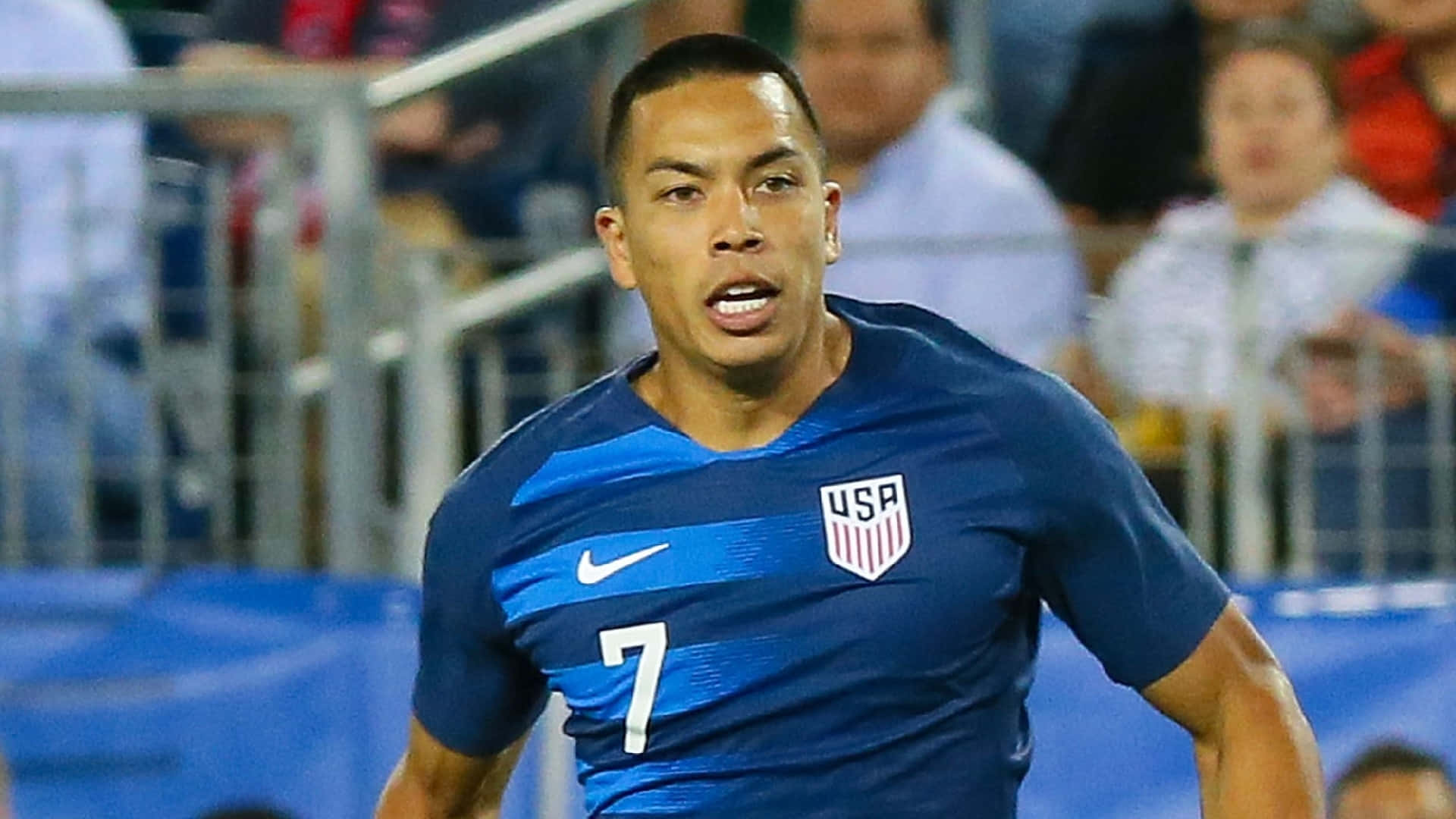 Bobby Wood In Mexico Versus United States Of America Game Background