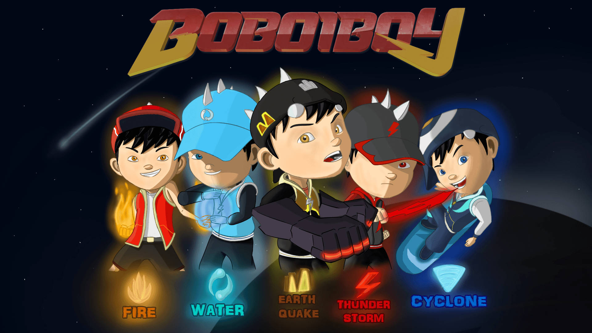 Boboiboy Elemental Forms Background