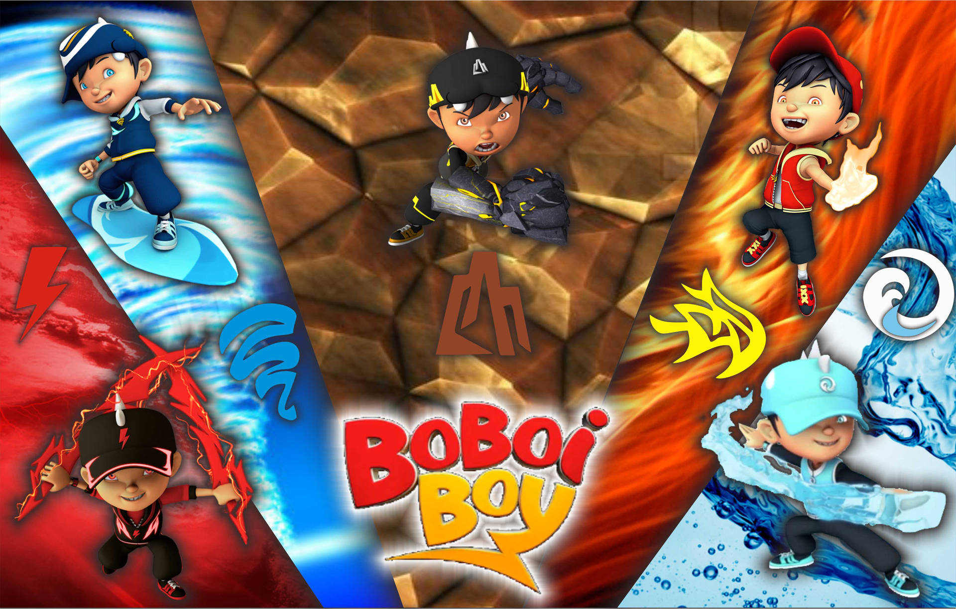 Boboiboy Elemental Forms Poster Background