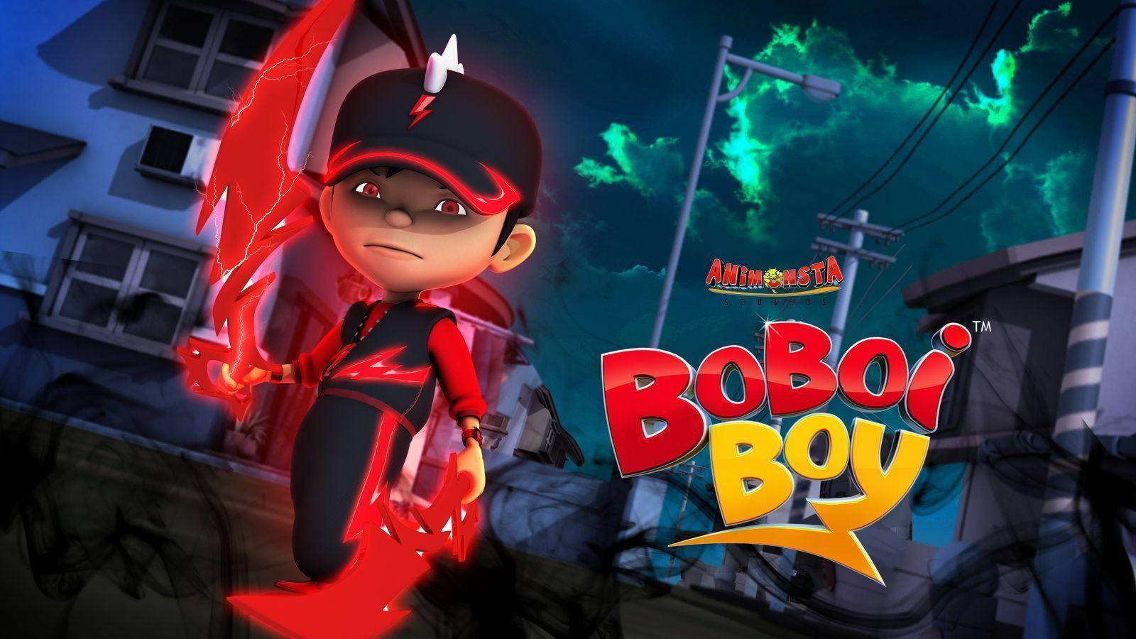 Boboiboy Red Thunderstorm Poster Background