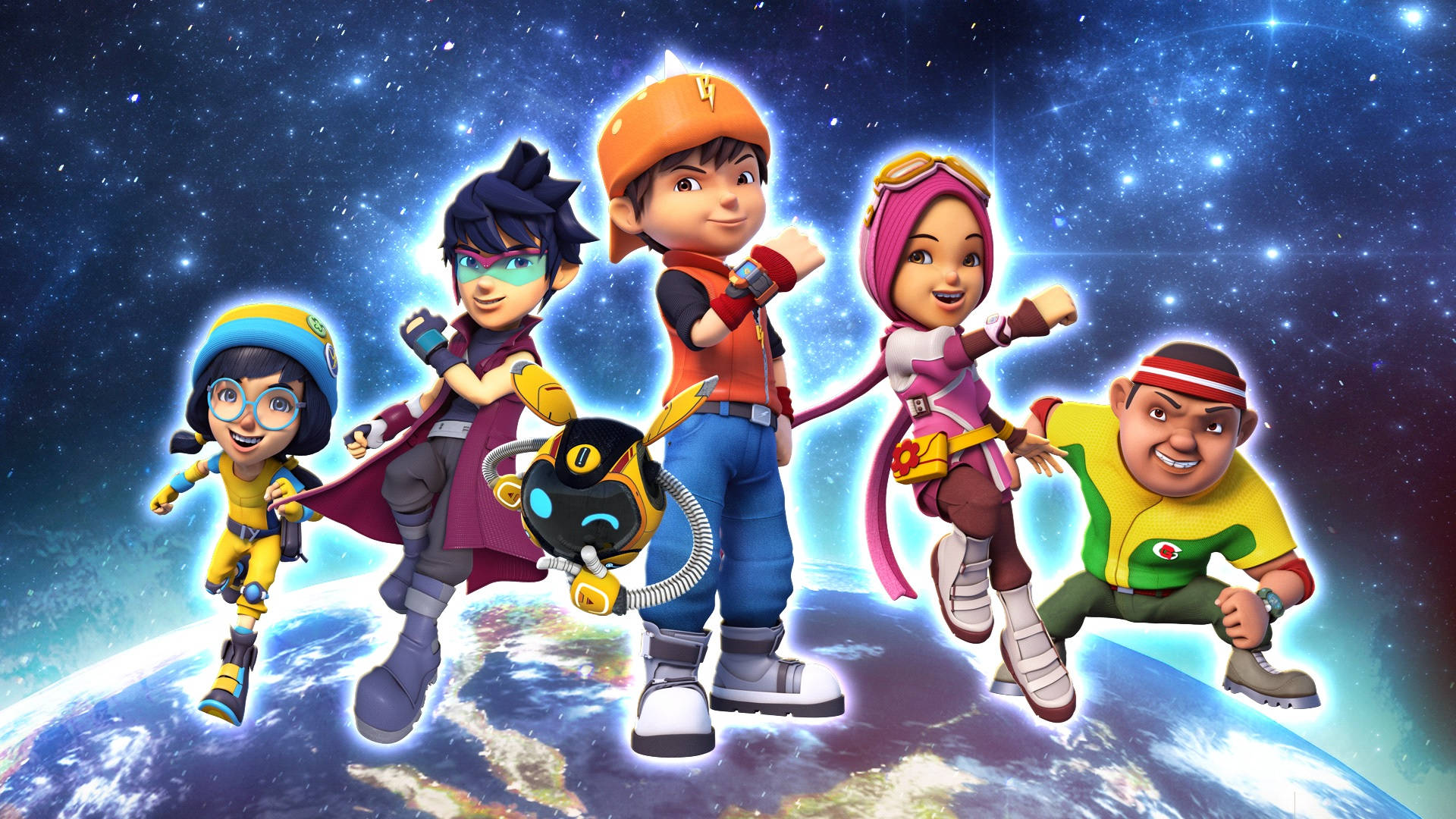 Boboiboy With His Gang Background