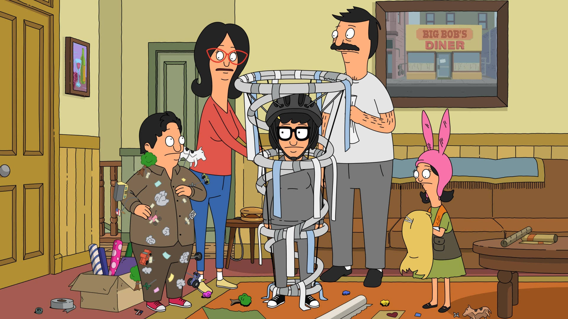 Bobs Burgers Belchers Preparing For Halloween Background