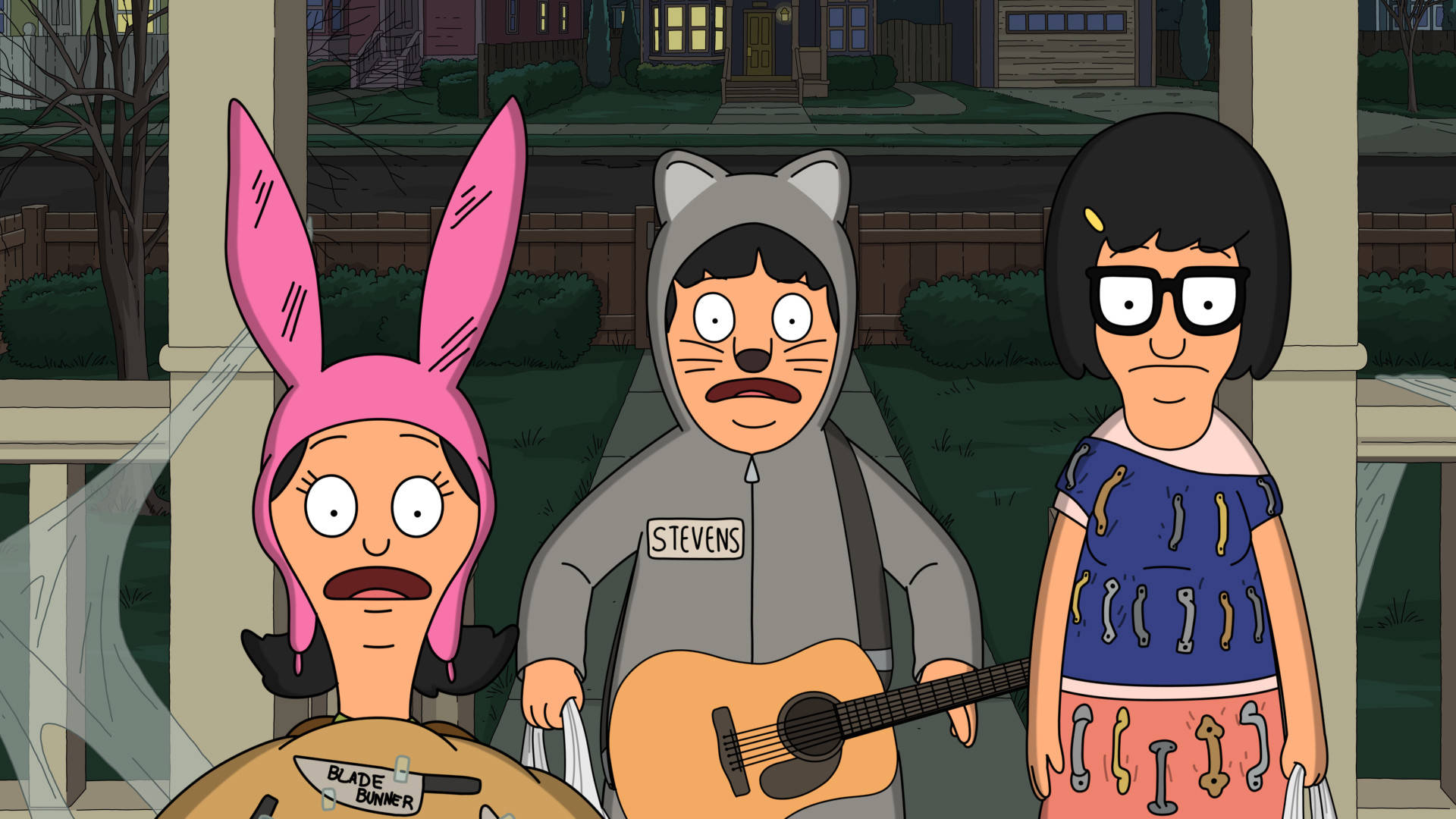 Bobs Burgers Children In Costumes Background