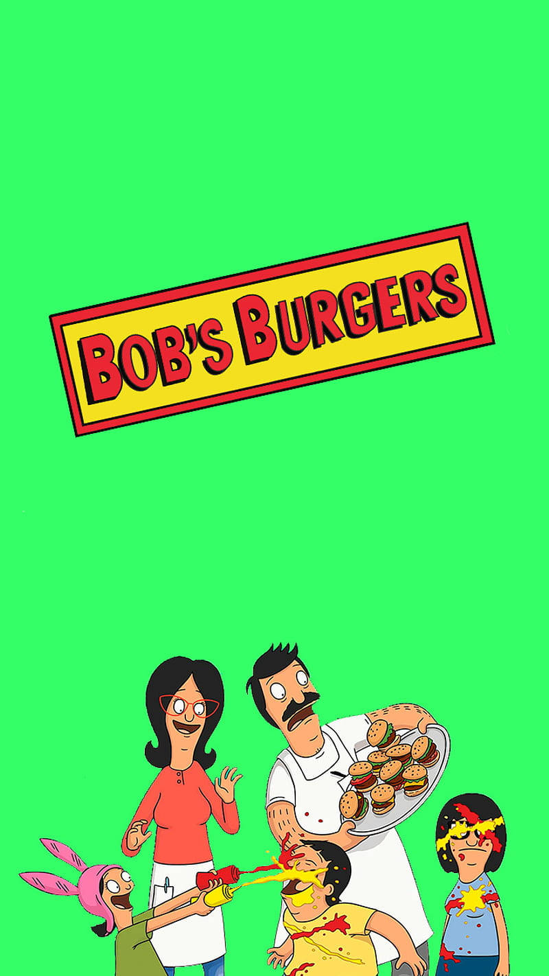 Bobs Burgers Neon Green Aesthetic Background