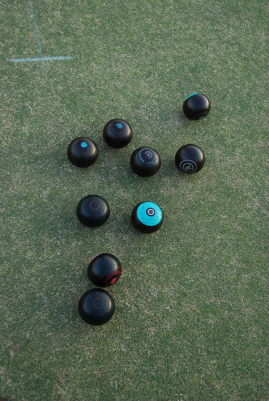 Bocce Ball Black And Blue Balls Background